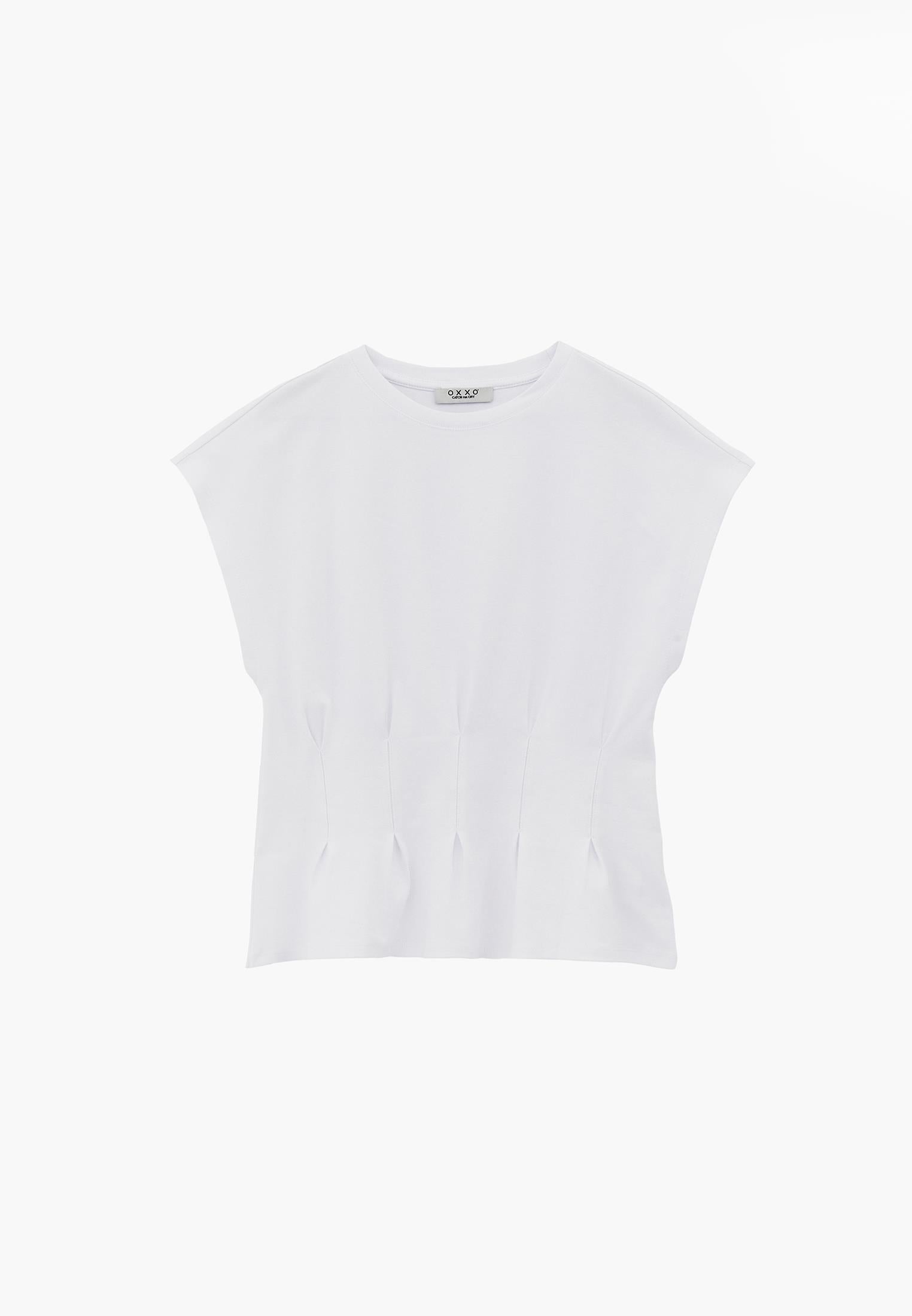Crew Neck Short Sleeve Standard T-Shirt - WHITE