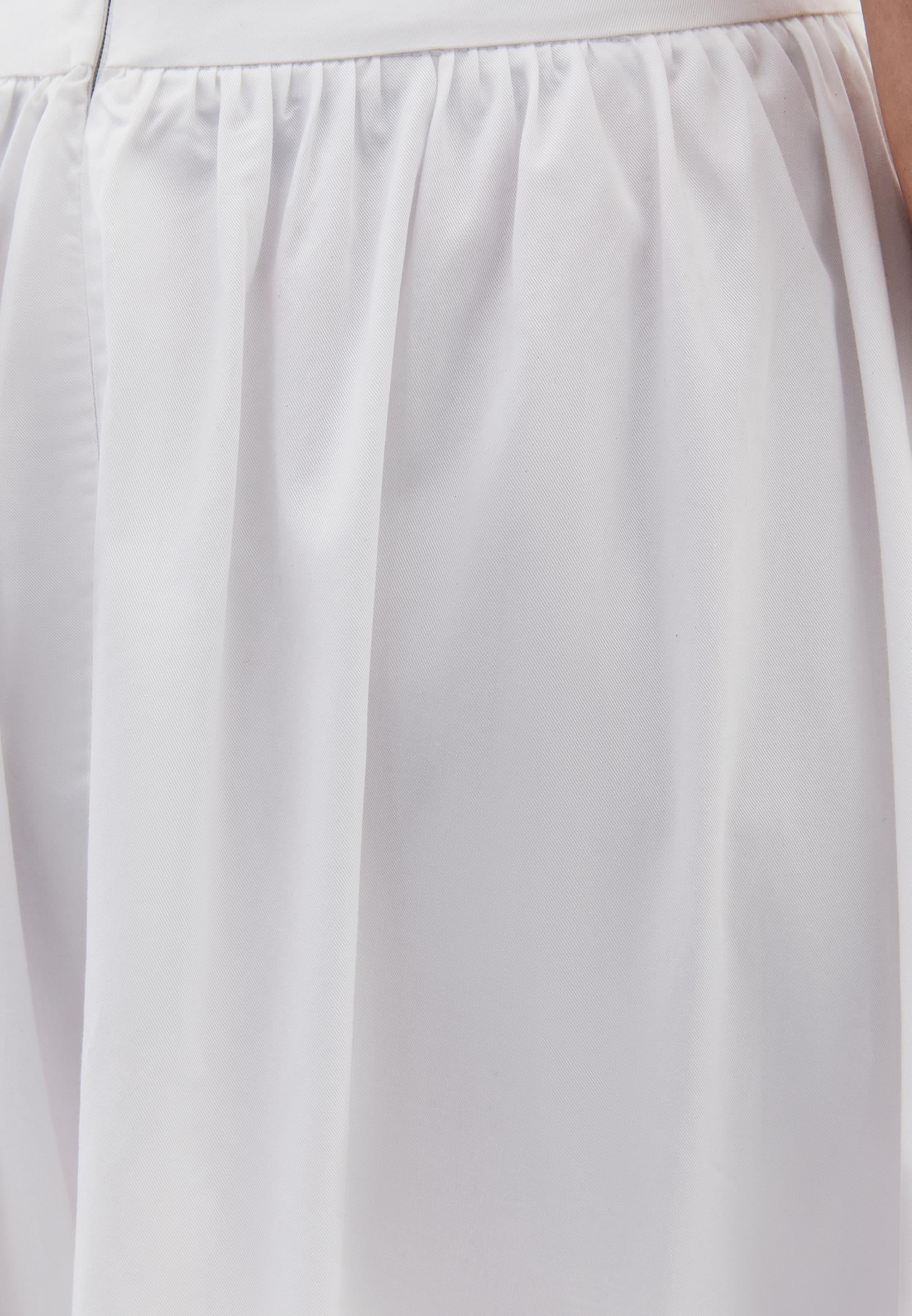 Flared Long High Waist Woven Skirt - WHITE