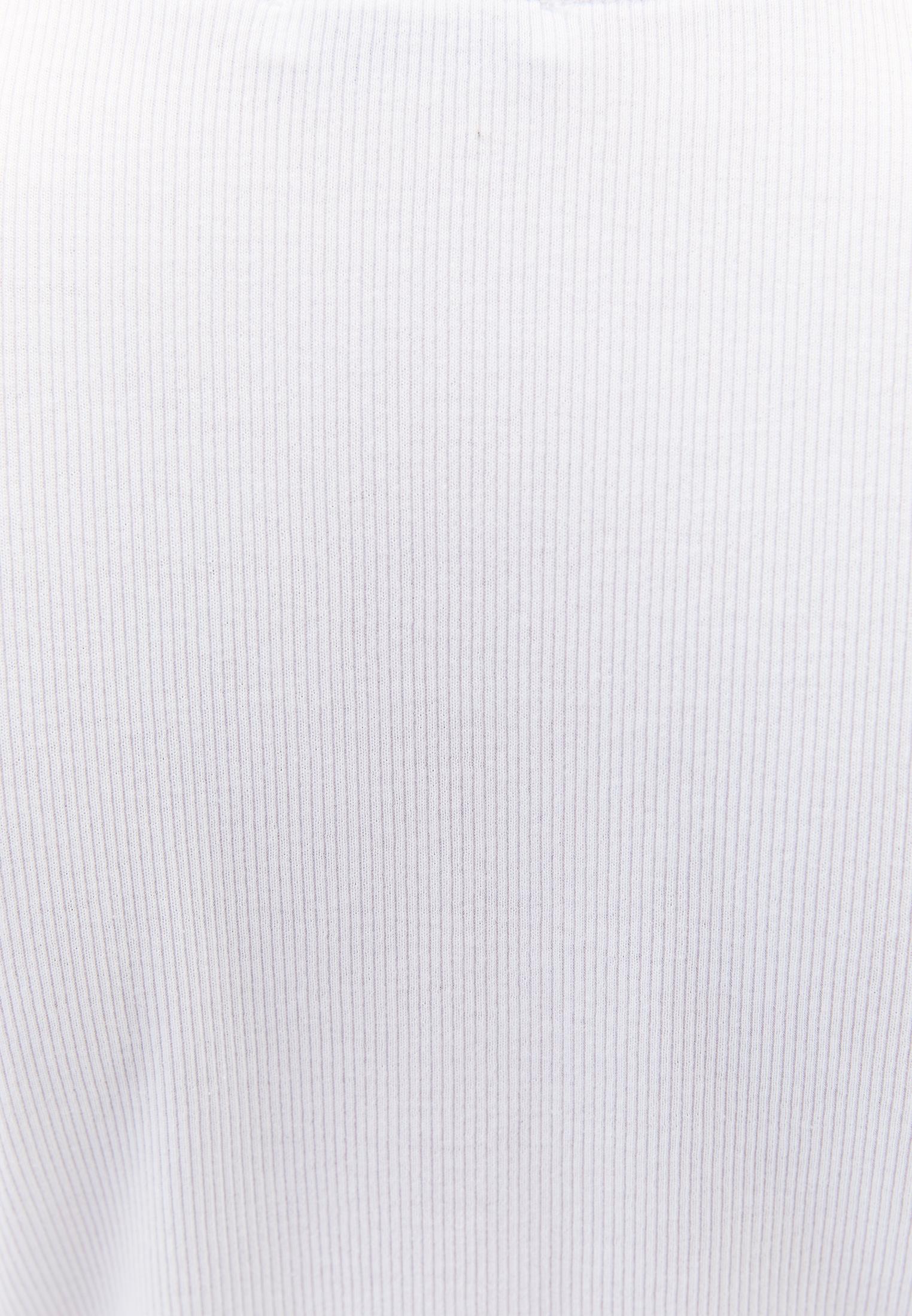 Short Sleeve T-Shirt With Button Detail - WHITE