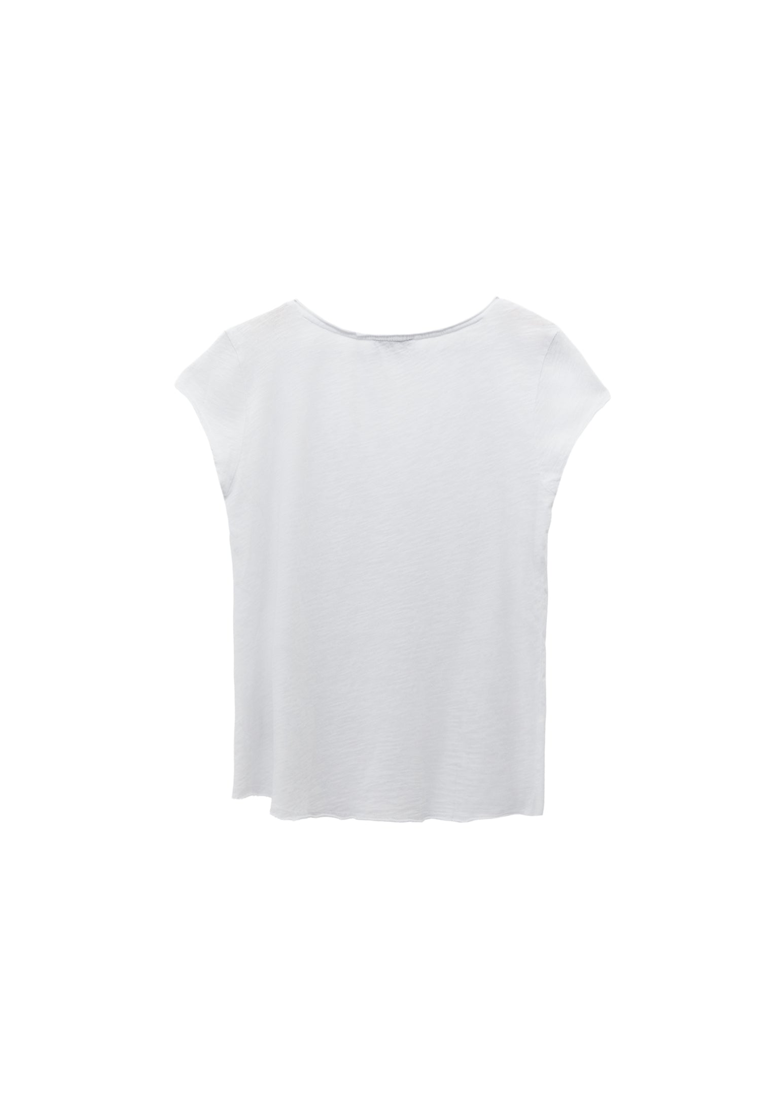 V Neck Loose T-Shirt - WHITE