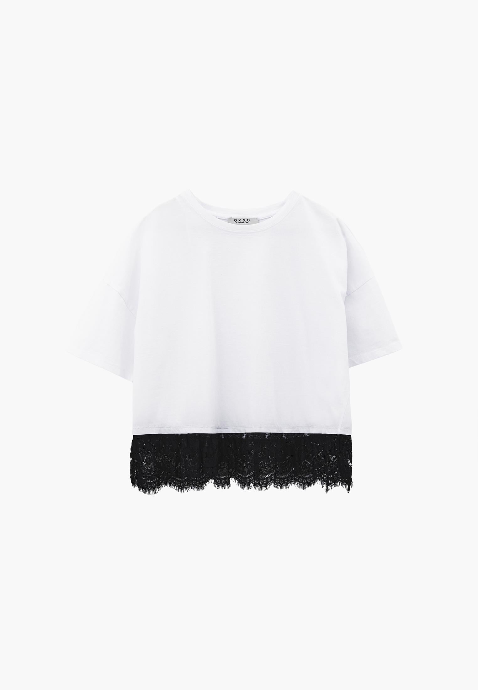 Loose Fit Crew Neck T-Shirt - WHITE