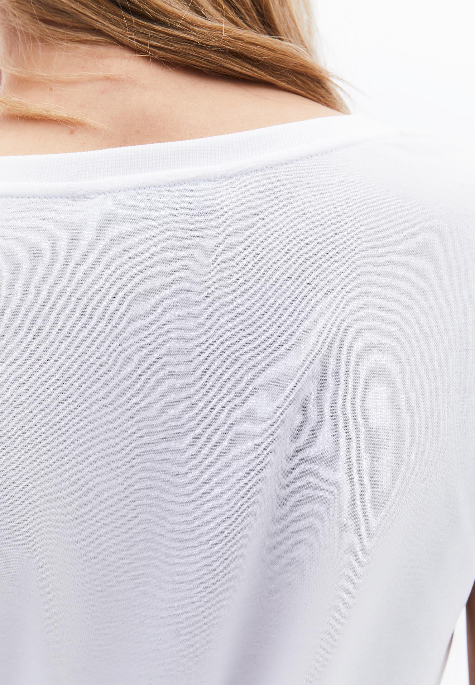 V Neck Short Sleeve T-Shirt - WHITE