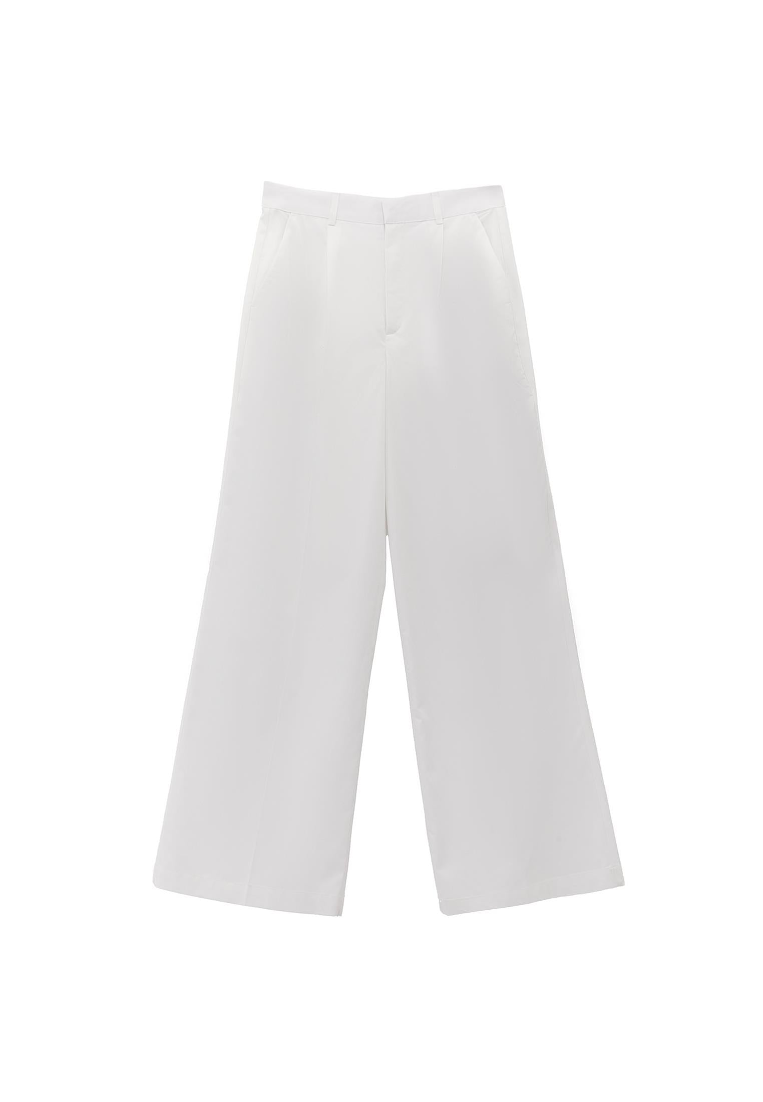 Wide Leg Trousers - WHITE