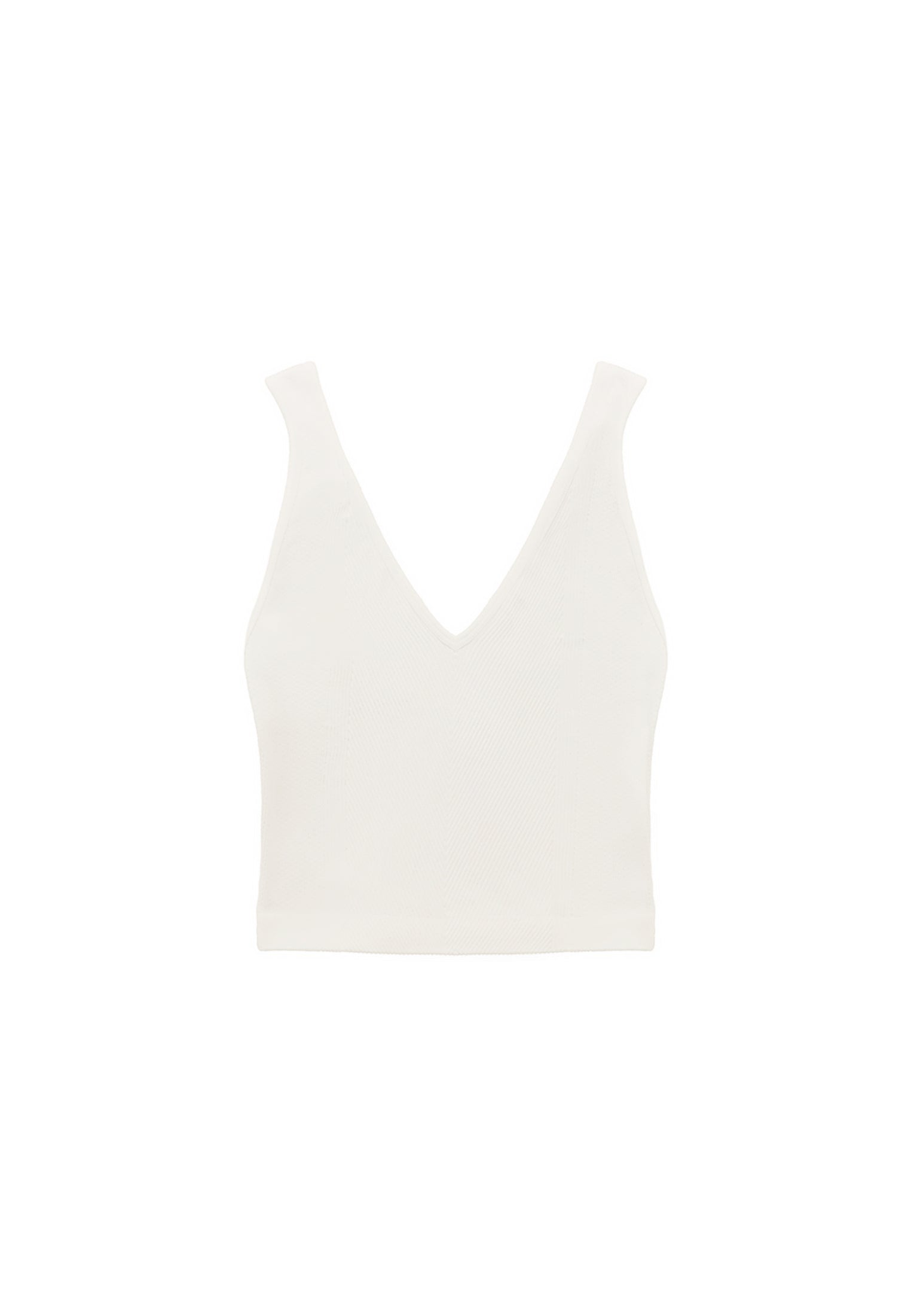 Seamless V Neck Undershirt - WHITE
