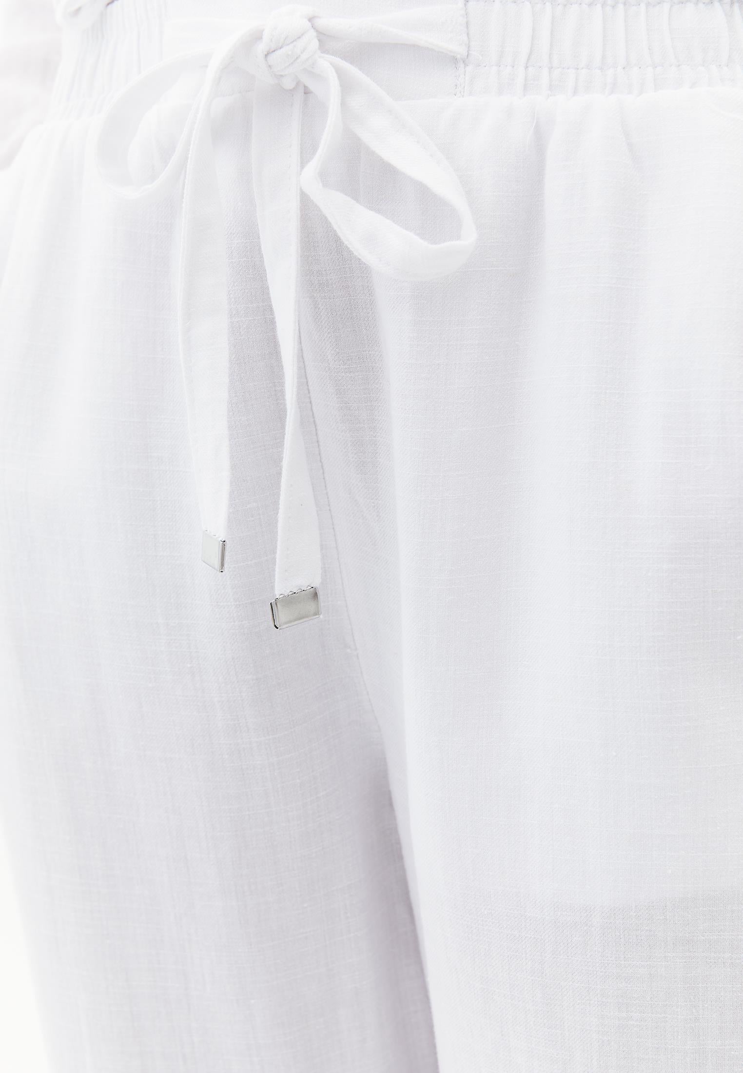 Woven Linen Carrot Pants - WHITE