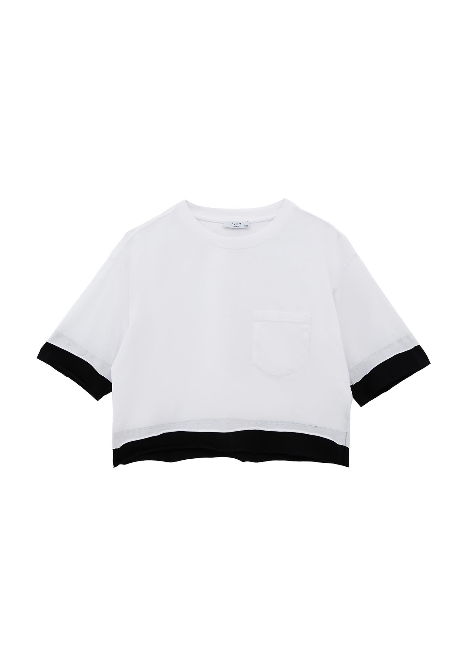 Cropped Crew Neck T-Shirt - WHITE