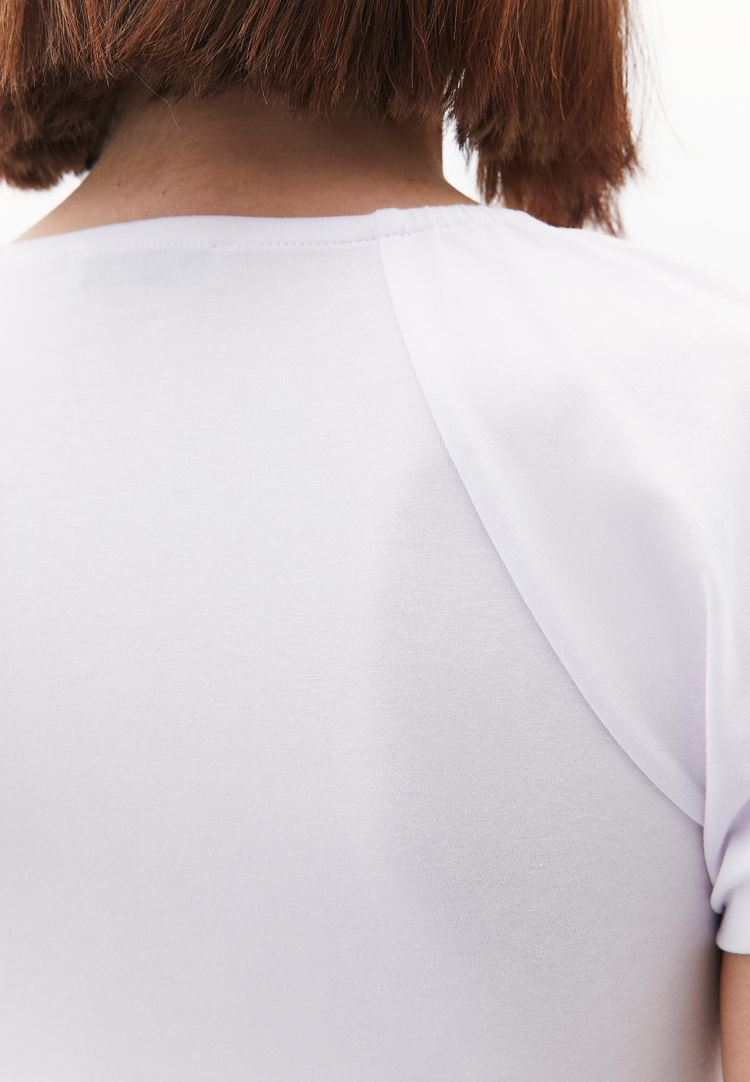 V Neck Balloon Sleeve Blouse - WHITE
