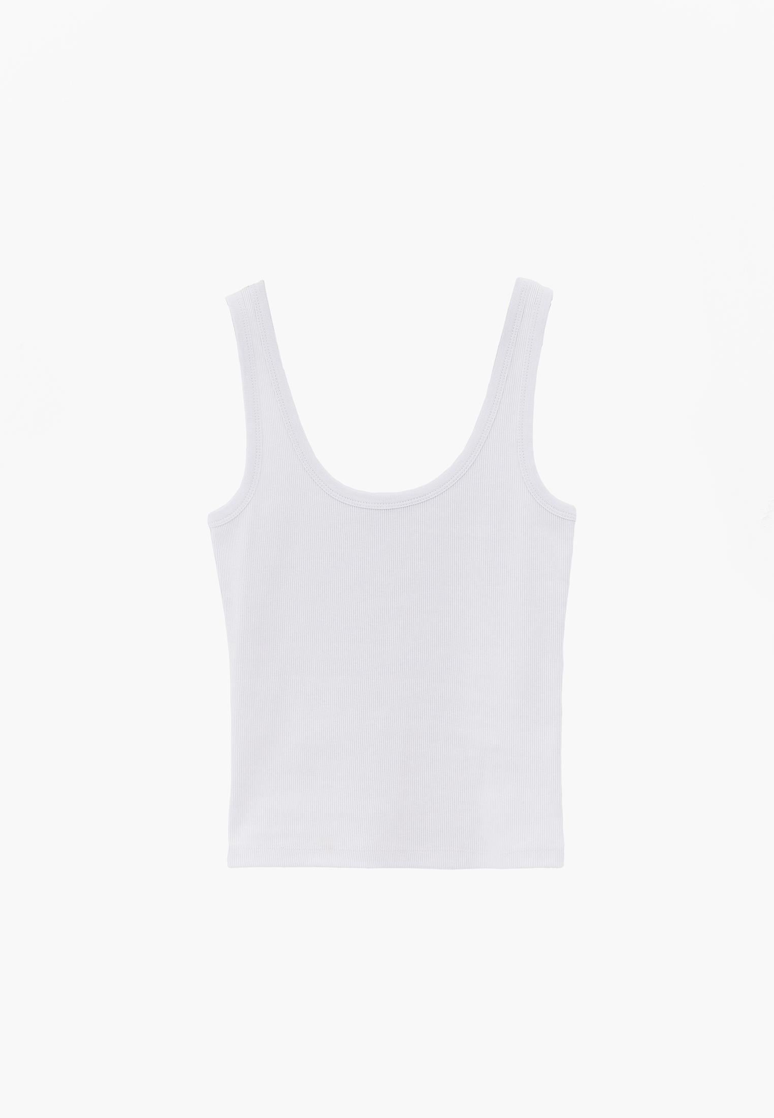 U Neck Tank Top - WHITE