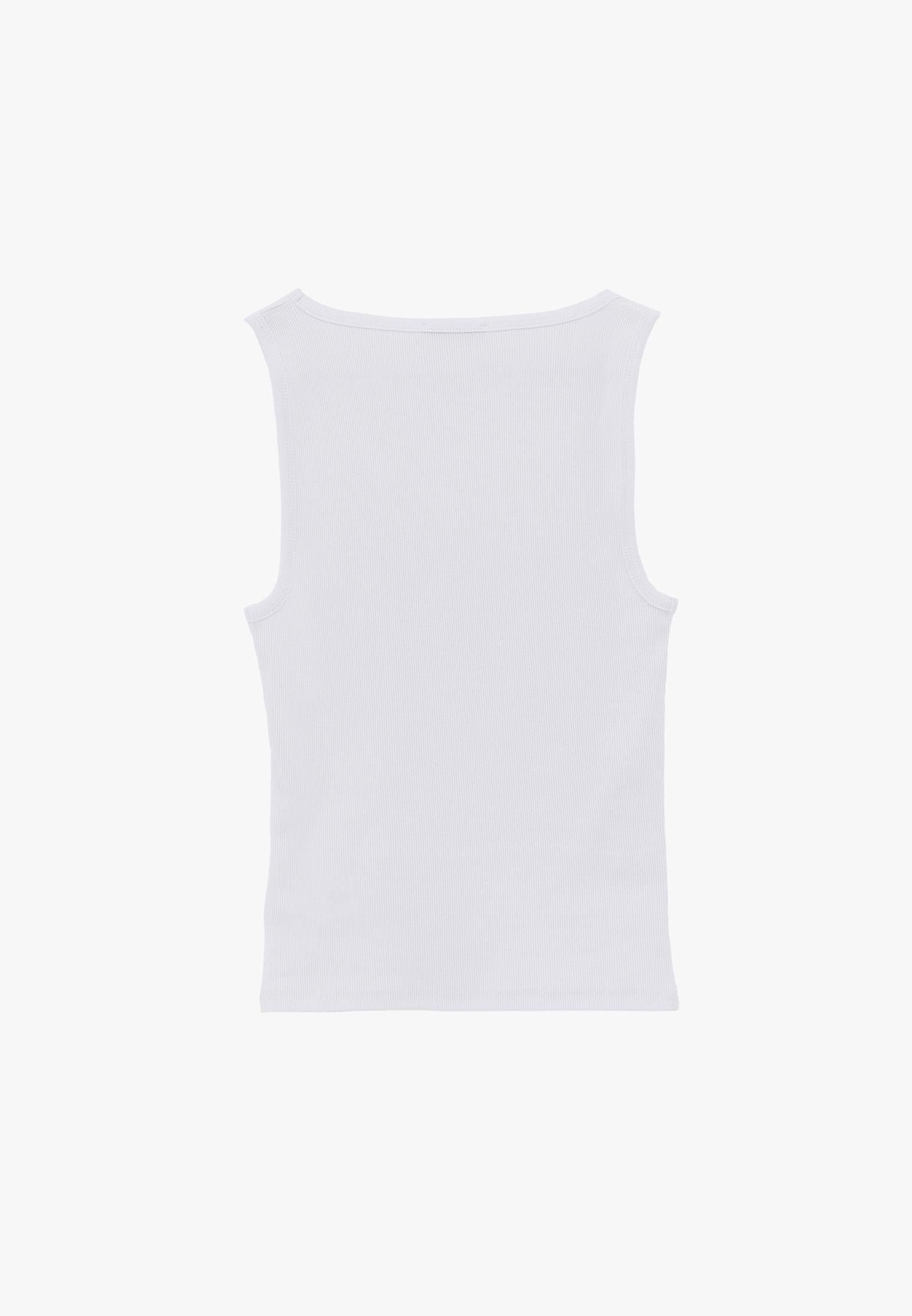 Square Neck Bodycon Tank Top - WHITE