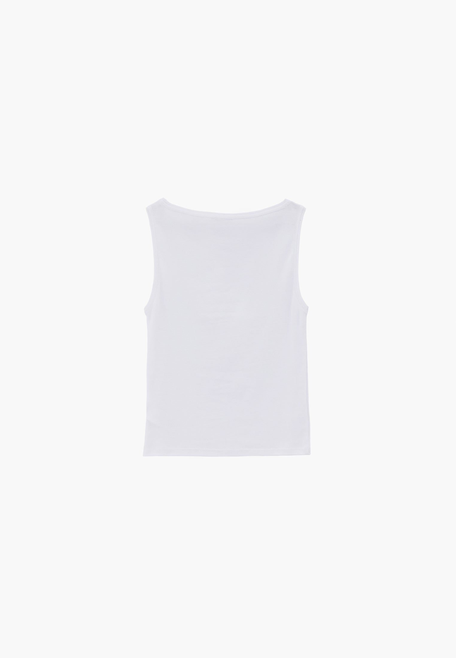 Boat Neck Tank Top - WHITE