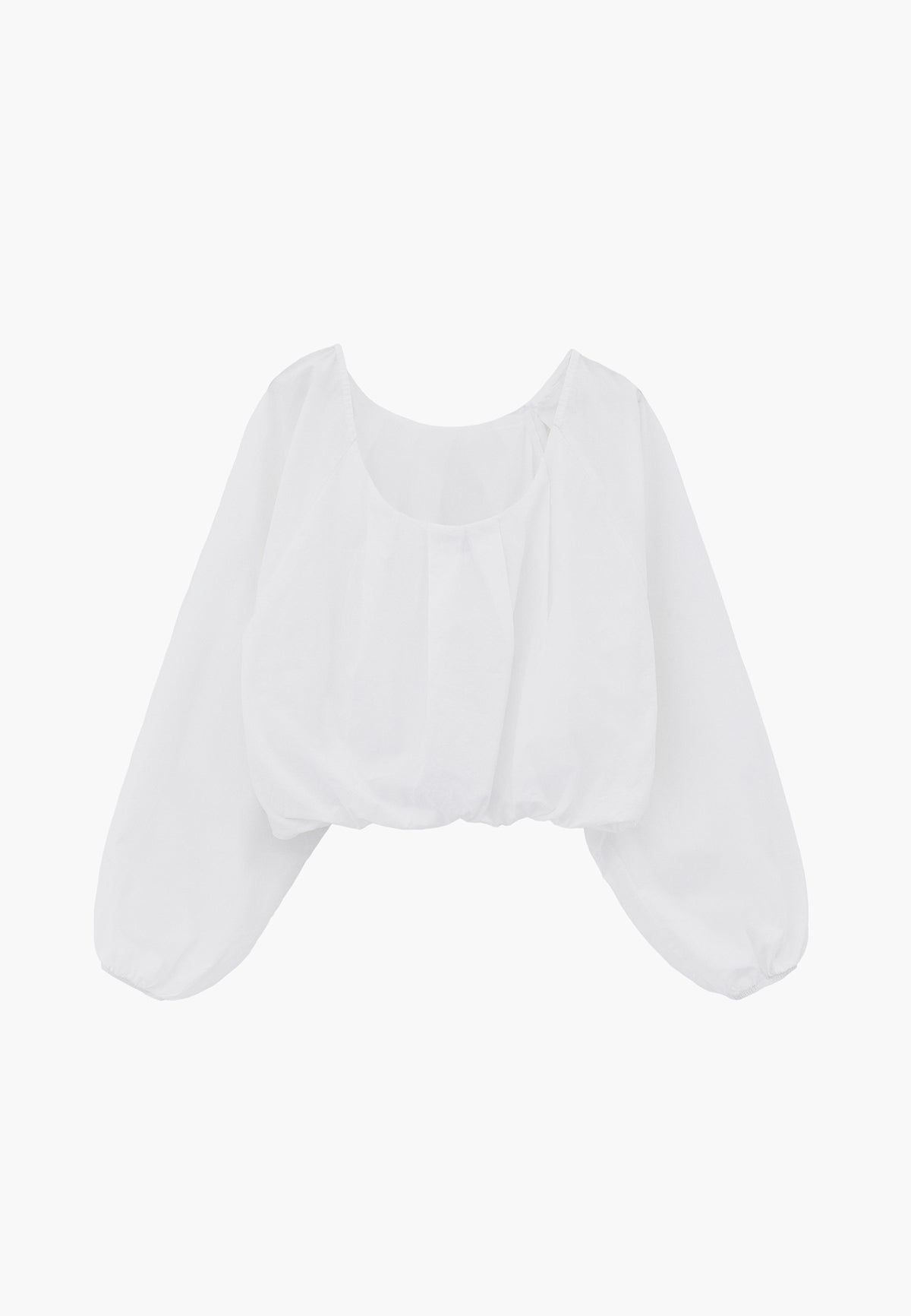 Balloon Form Blouse Long Sleeve - WHITE