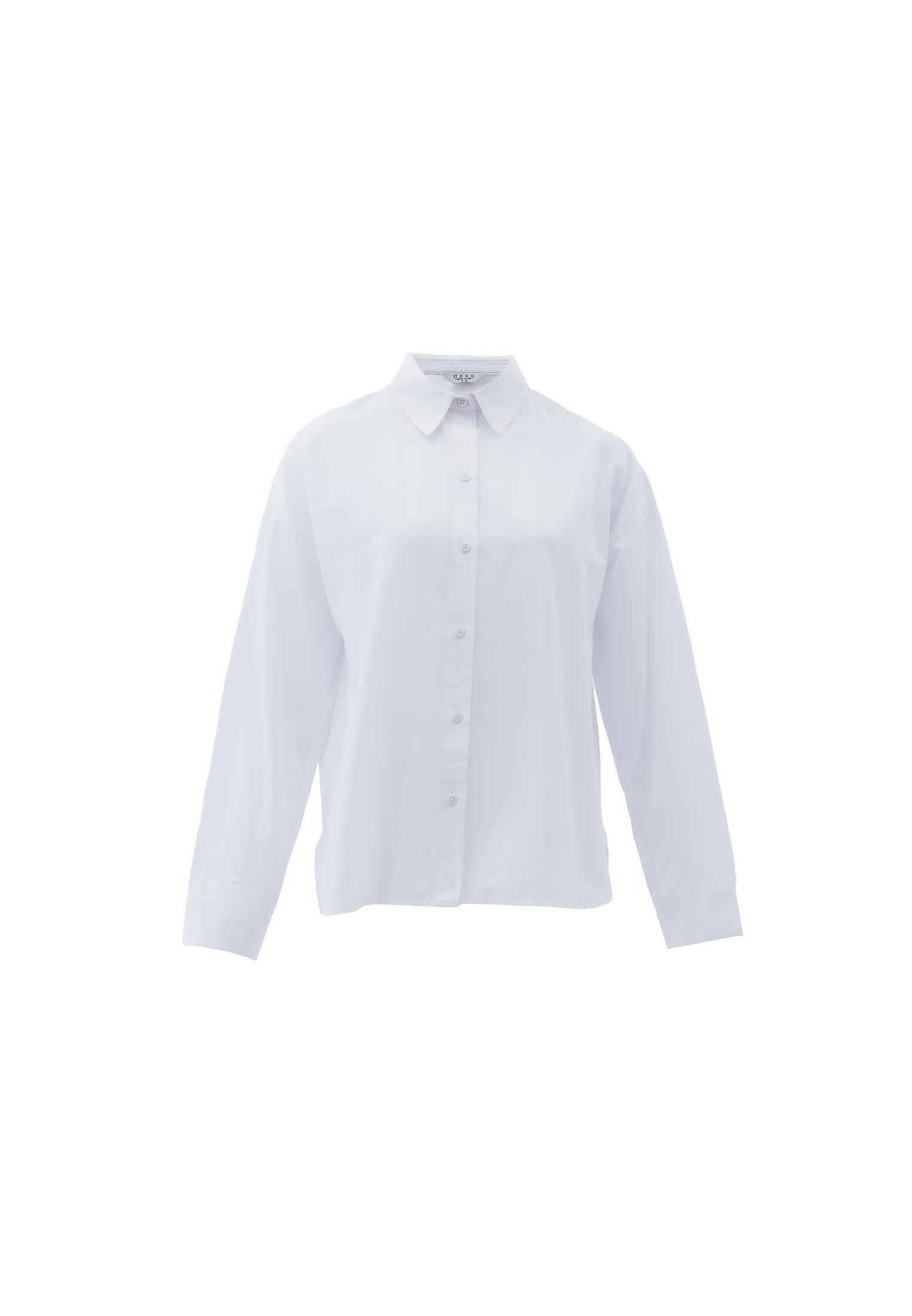 Shirt Collar Loose Woven Shirt - WHITE