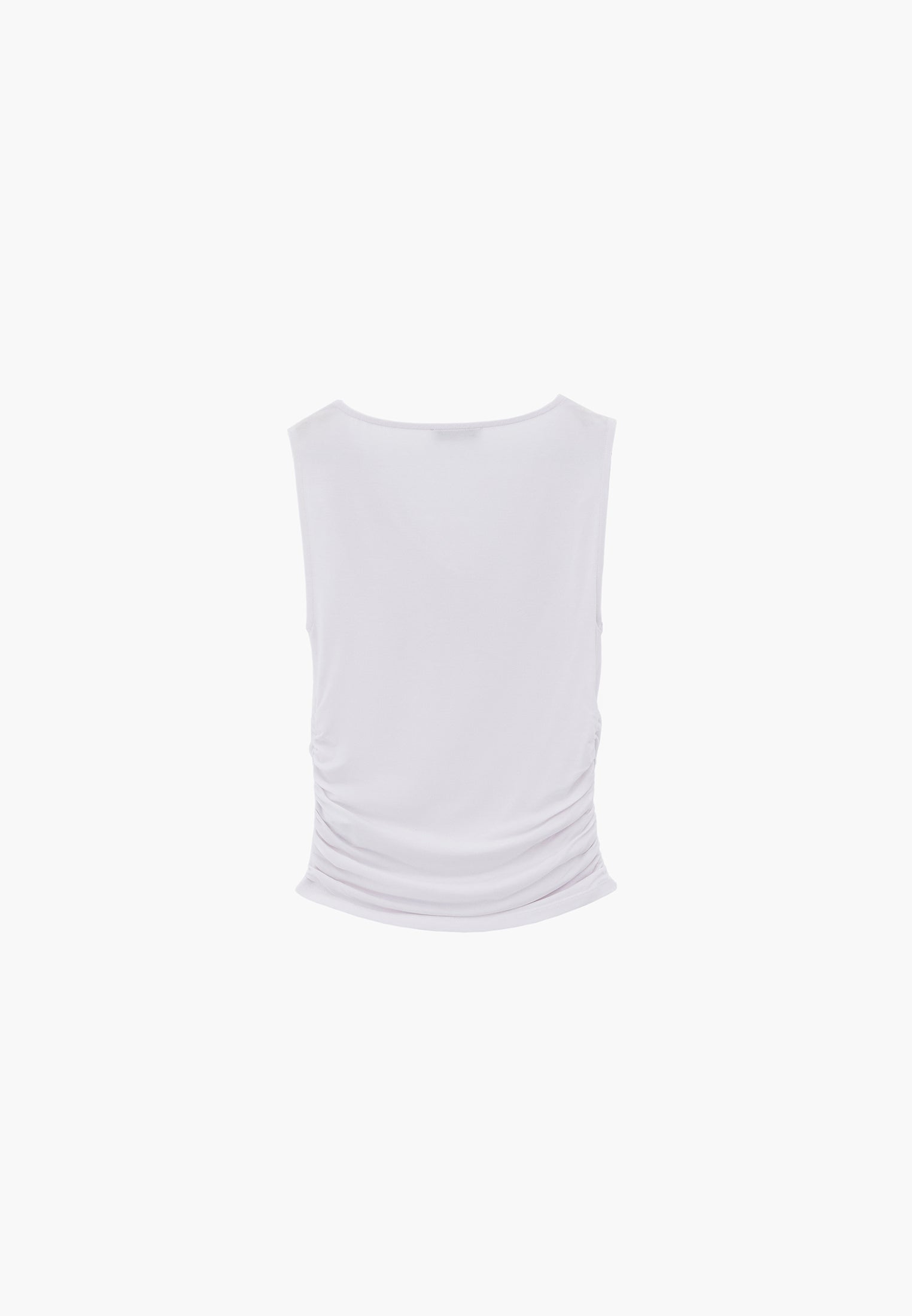 Cowl Neck Bodycon Tank Top - WHITE