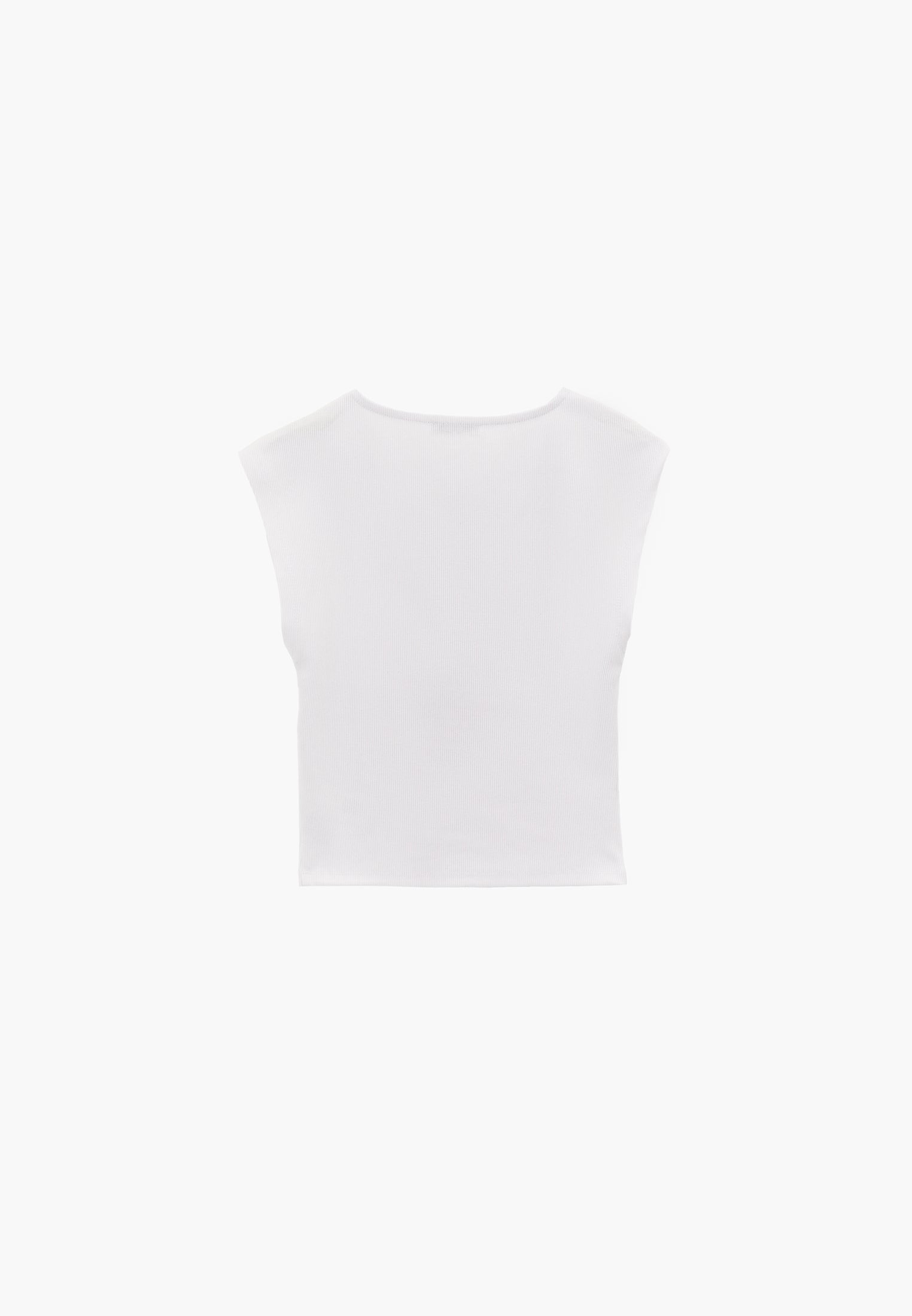 V Neck Short Sleeve T-Shirt - WHITE