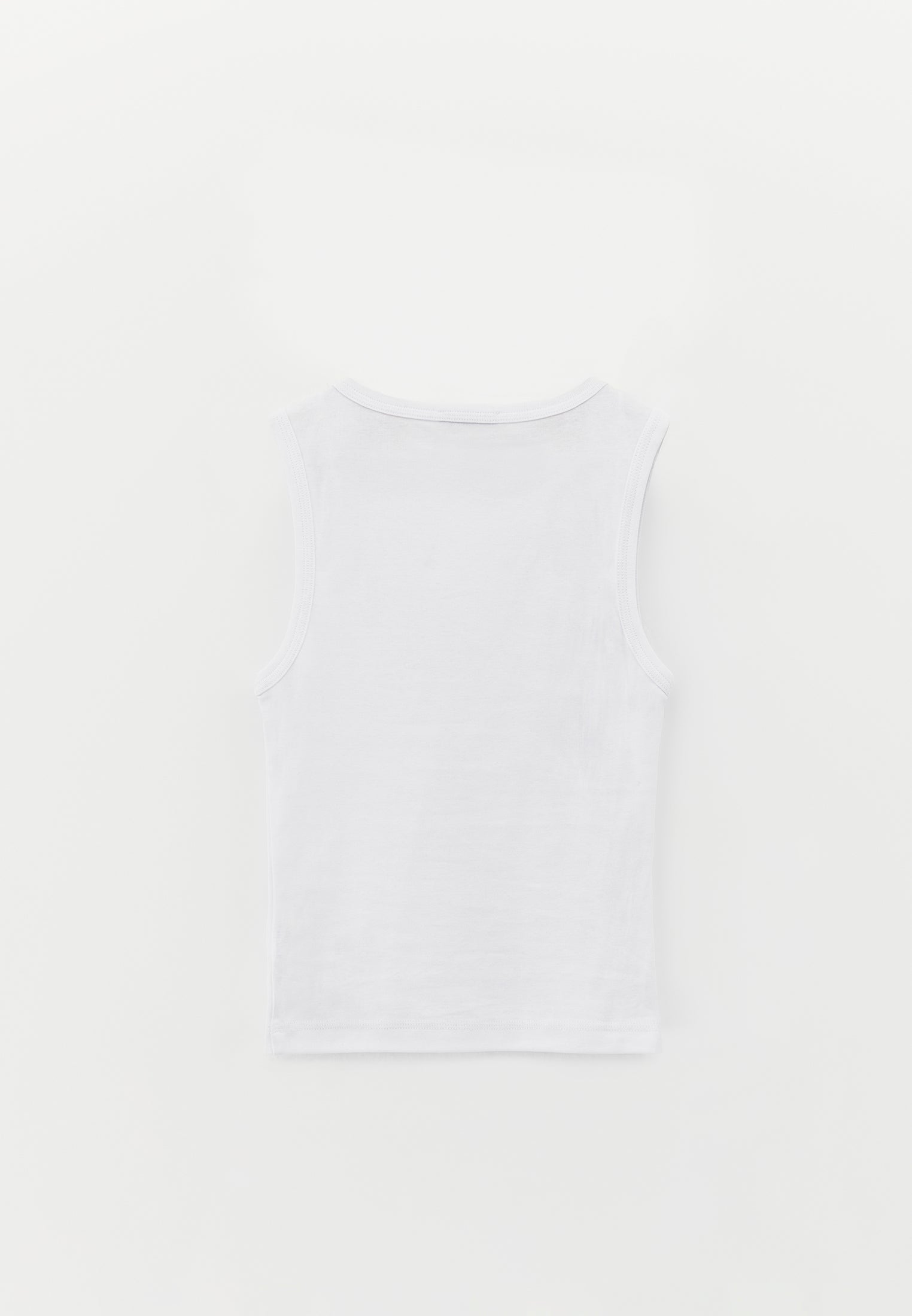 V Neck Bodycon Rib Tank Top - WHITE