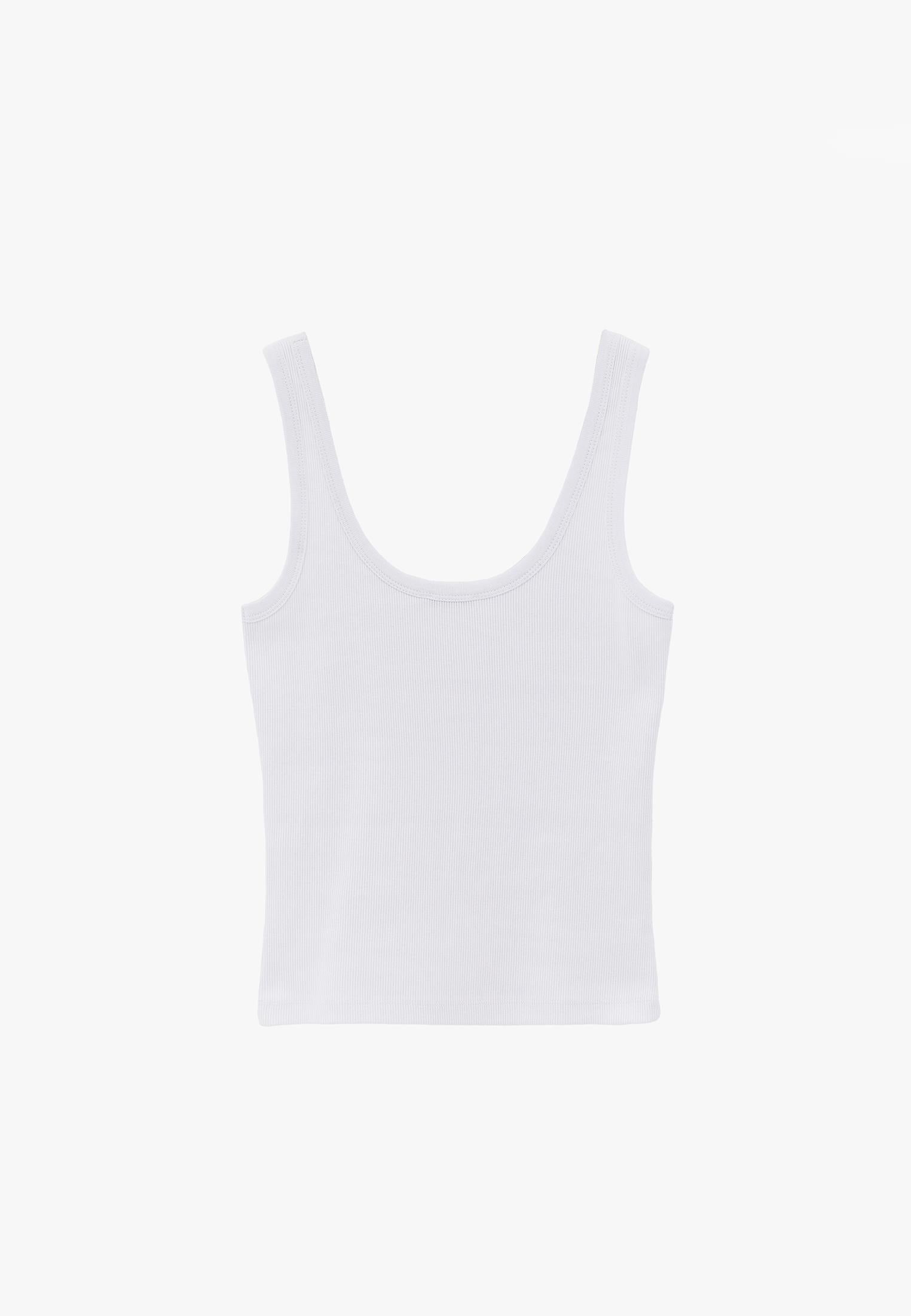 U Neck Tank Top - WHITE