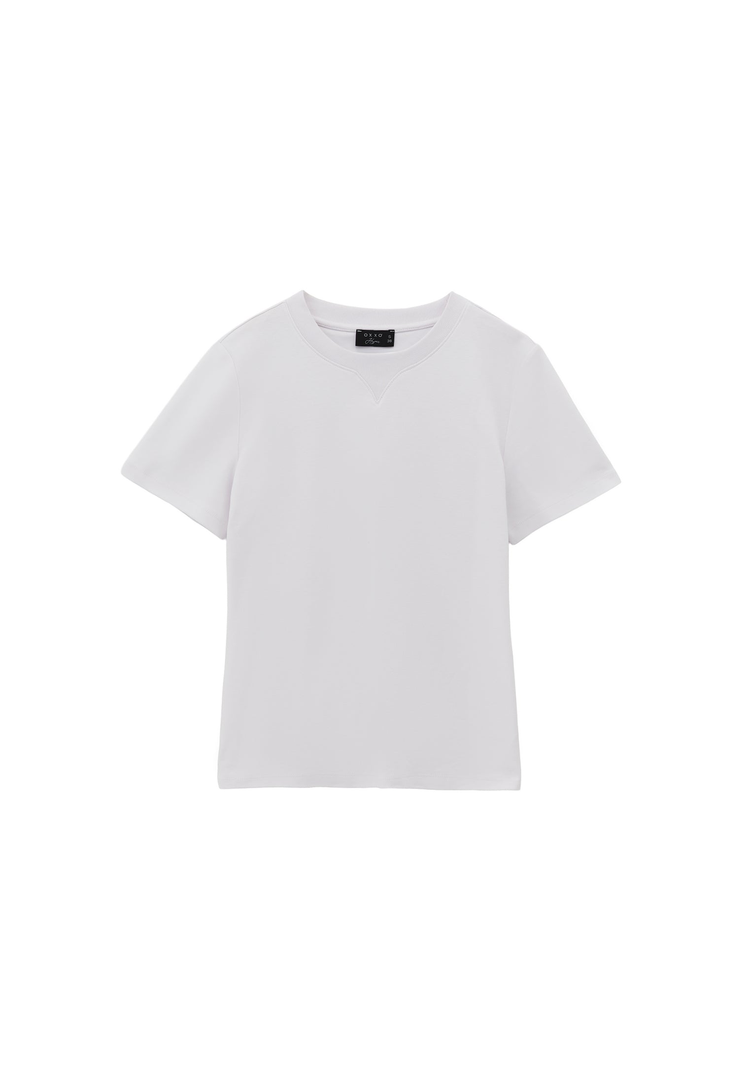 Crew Neck Short Sleeve T-Shirt - WHITE