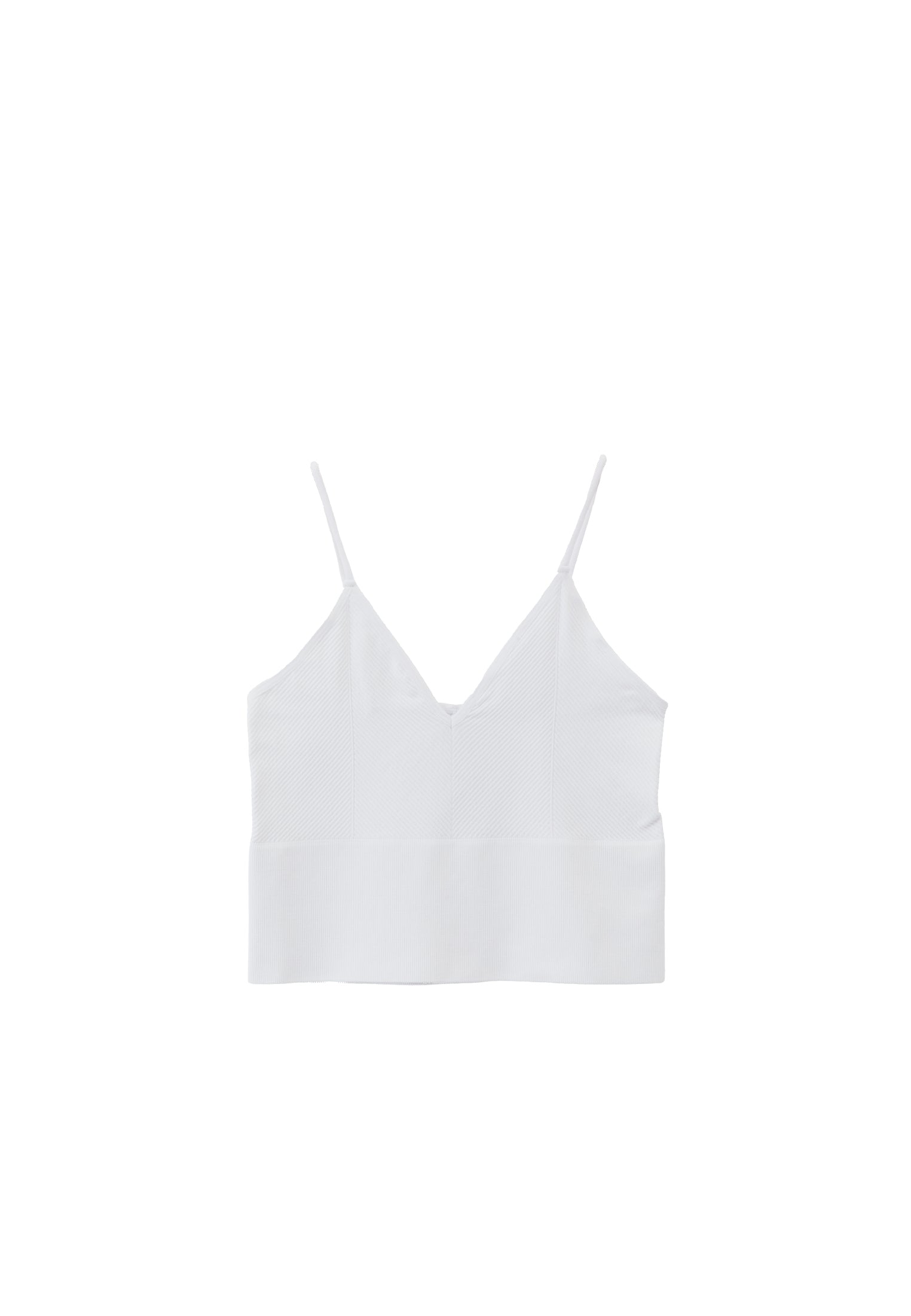 Jacquard Patterned V Neck Tank Top - WHITE