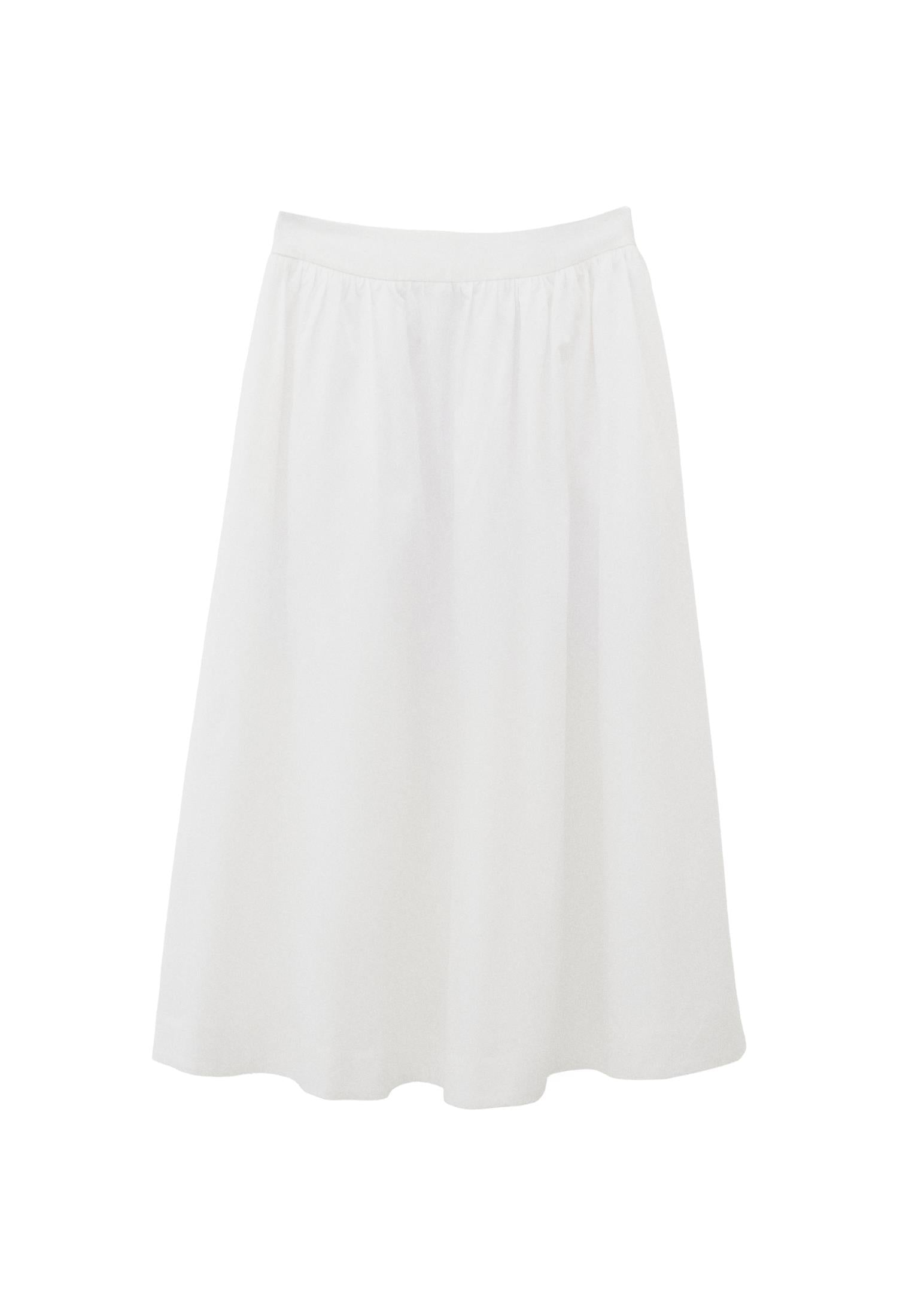 Long Flared Skirt - WHITE