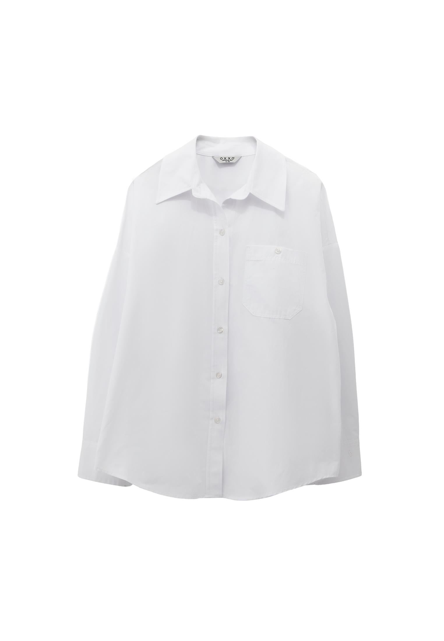 Poplin Long Shirt - WHITE