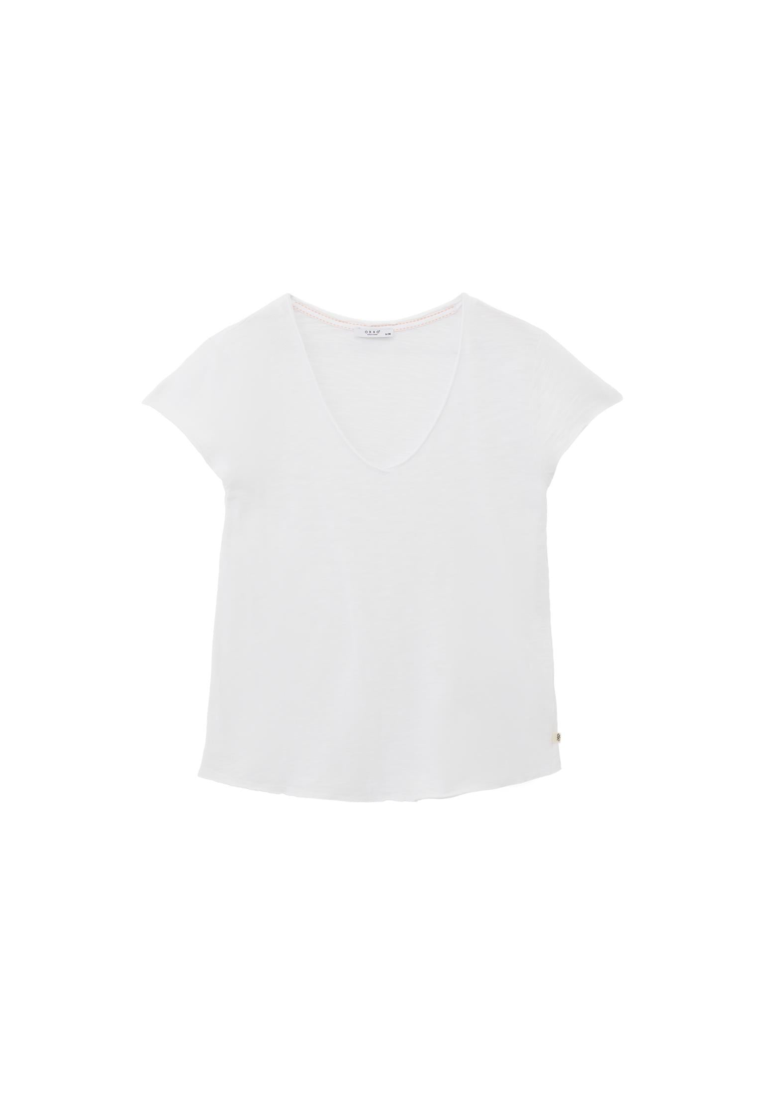 V Neck T-Shirt - WHITE