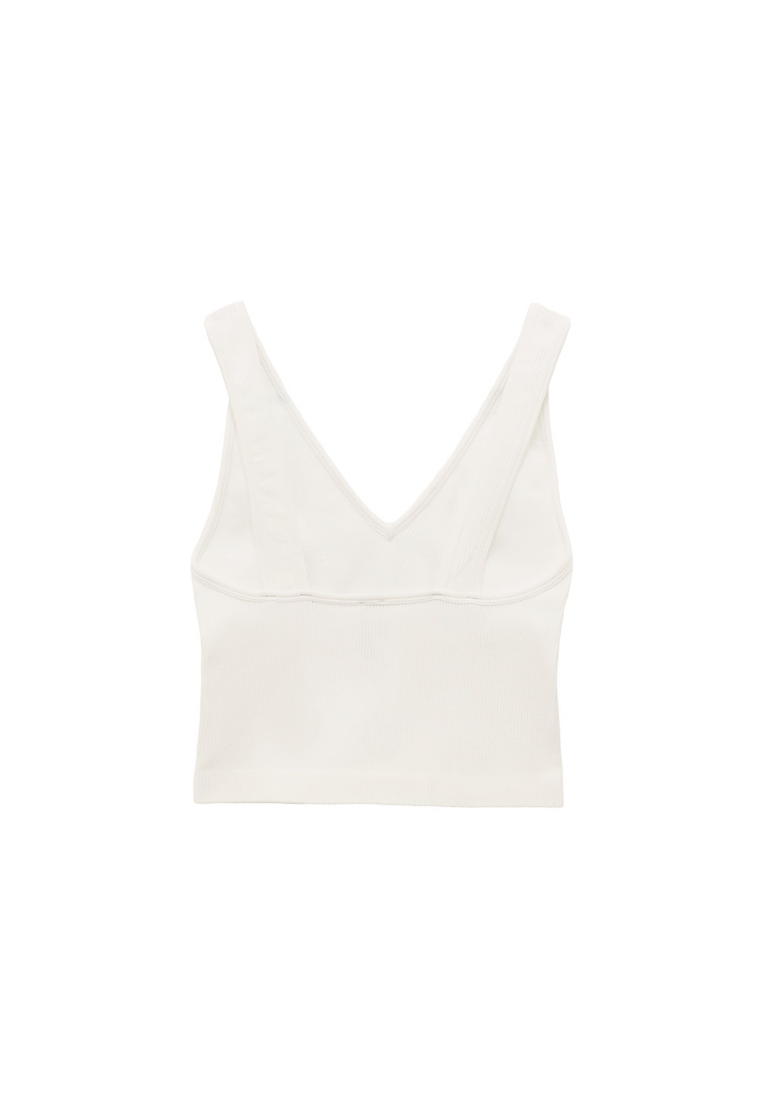 Seamless V Neck Undershirt - WHITE