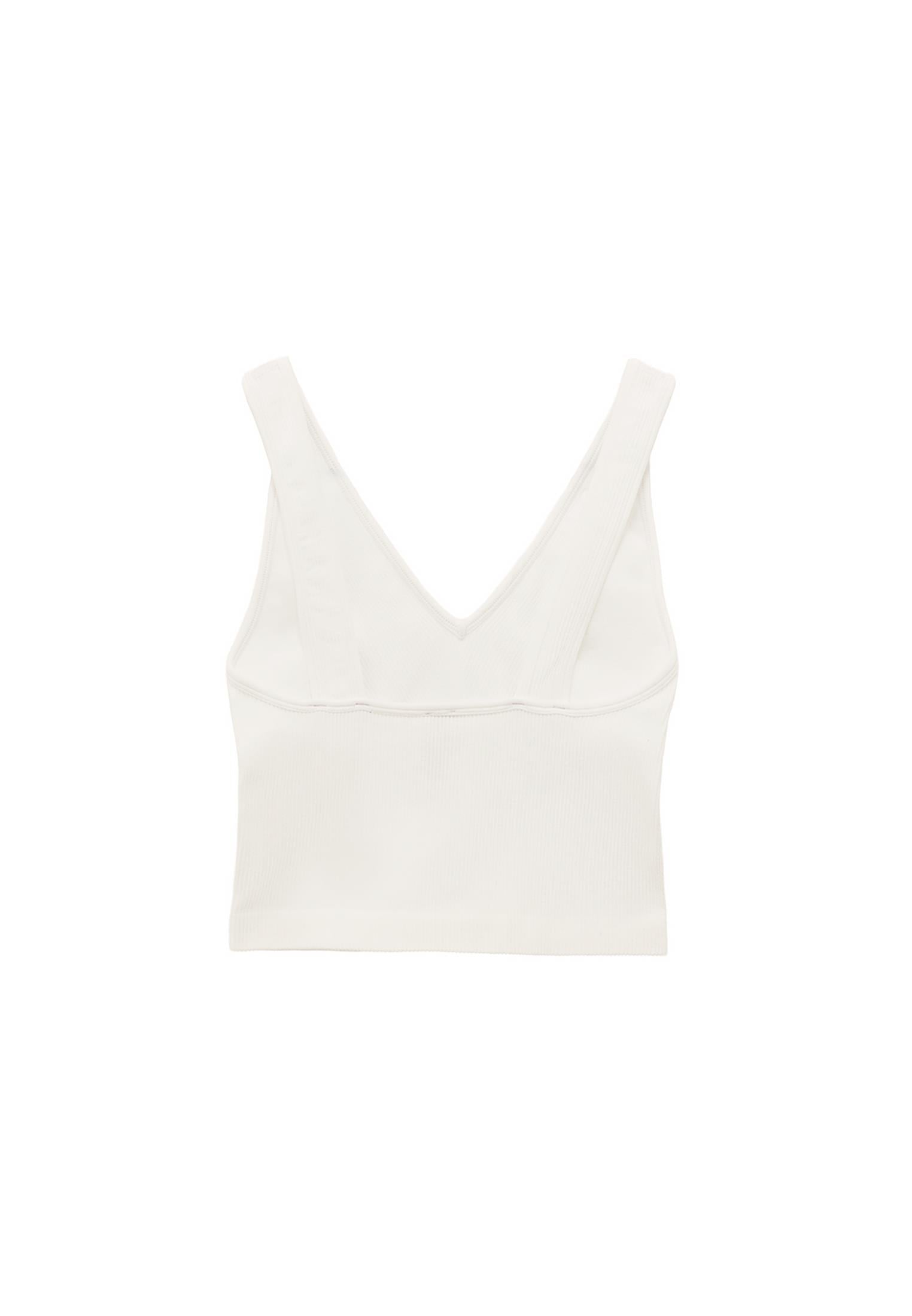 Seamless V Neck Undershirt - WHITE