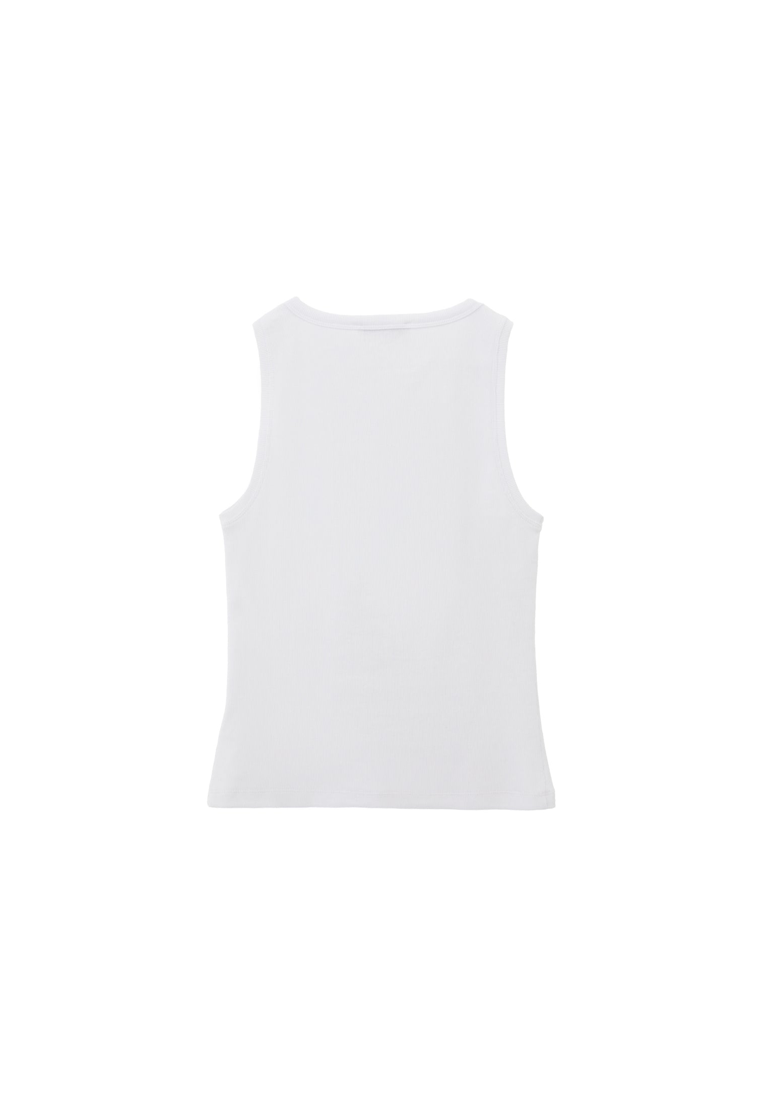 Sleeveless Tank Top With Crew Neck - WHITE