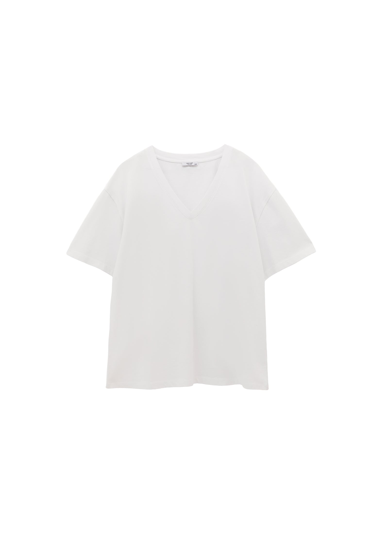 V Neck Boyfriend T-Shirt - WHITE