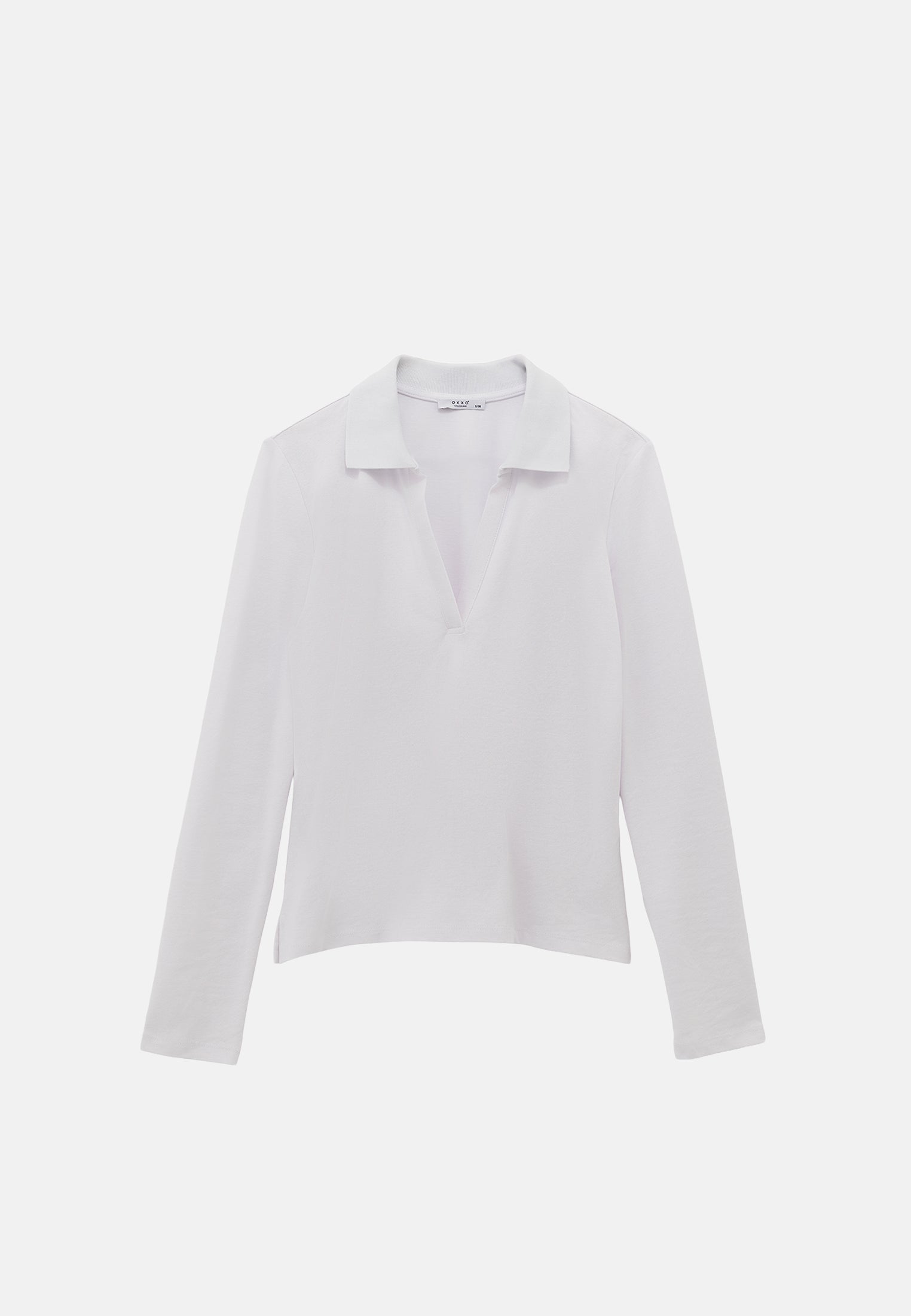 Standard Polo Collar T-Shirt With Slit Detail - WHITE