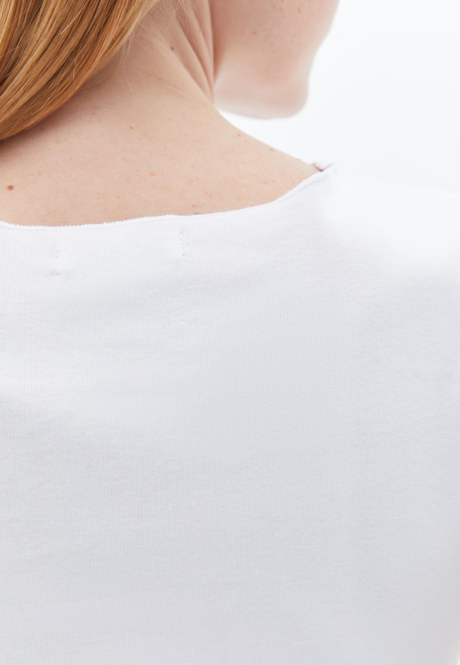 Crew Neck Short Sleeve Slim Fit Cropped T-Shirt - WHITE