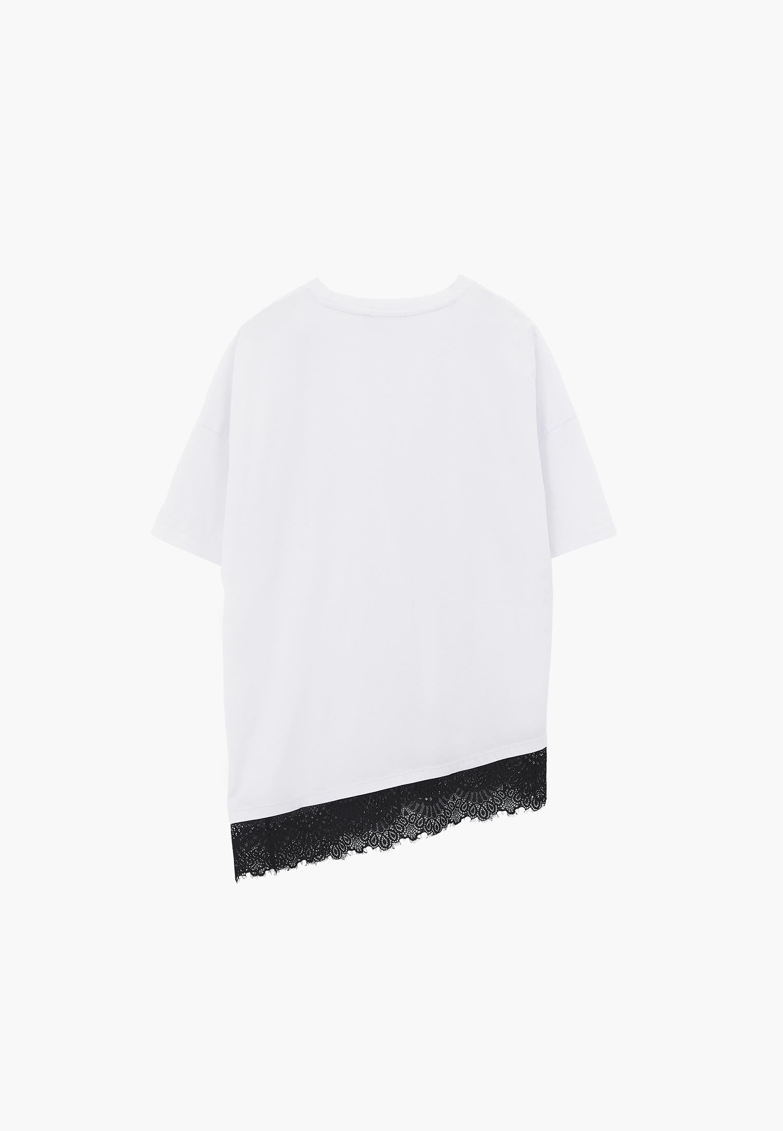 Oversize Crew Neck T-Shirt - WHITE