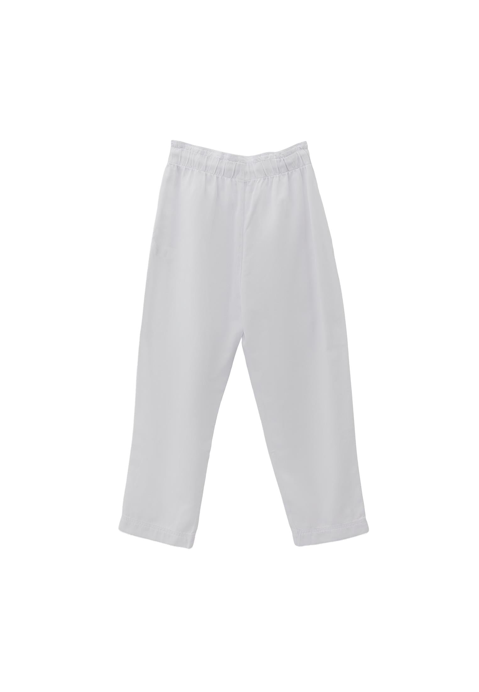 Pleated Ultra High Waist Baggy Pants - WHITE