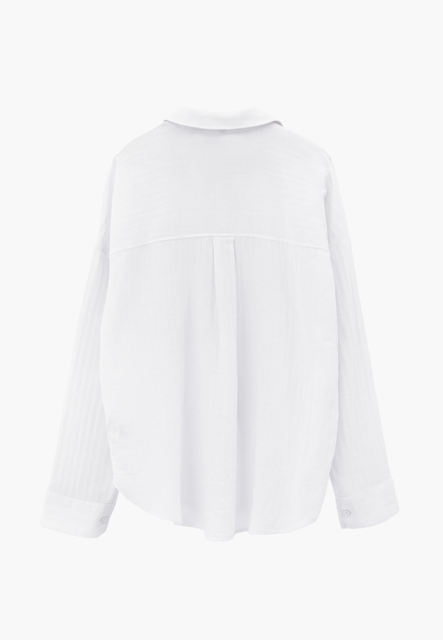 Oversize Shirt With Pocket Detail - WHITE
