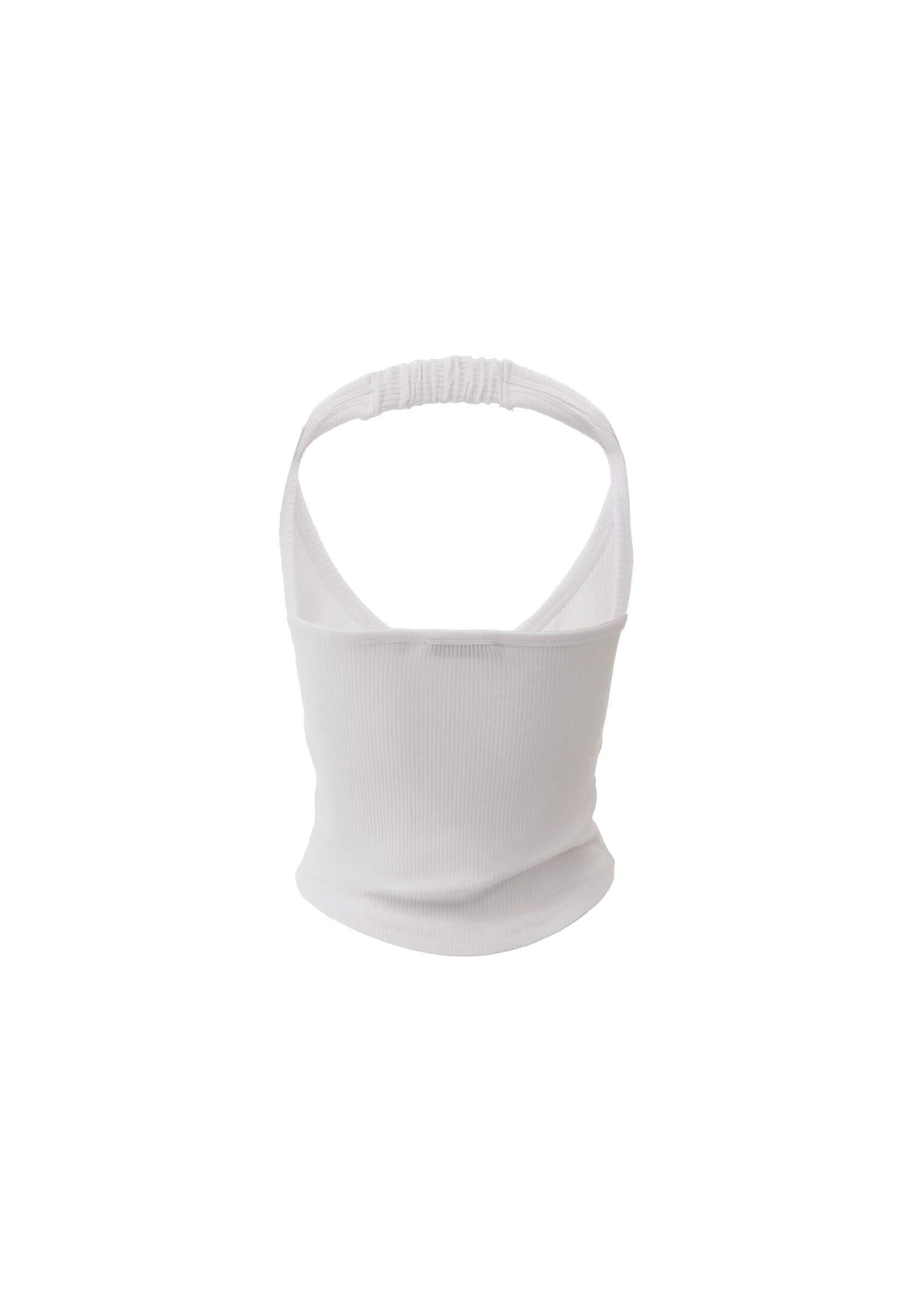 U Neck Bodycon Tank Top - WHITE