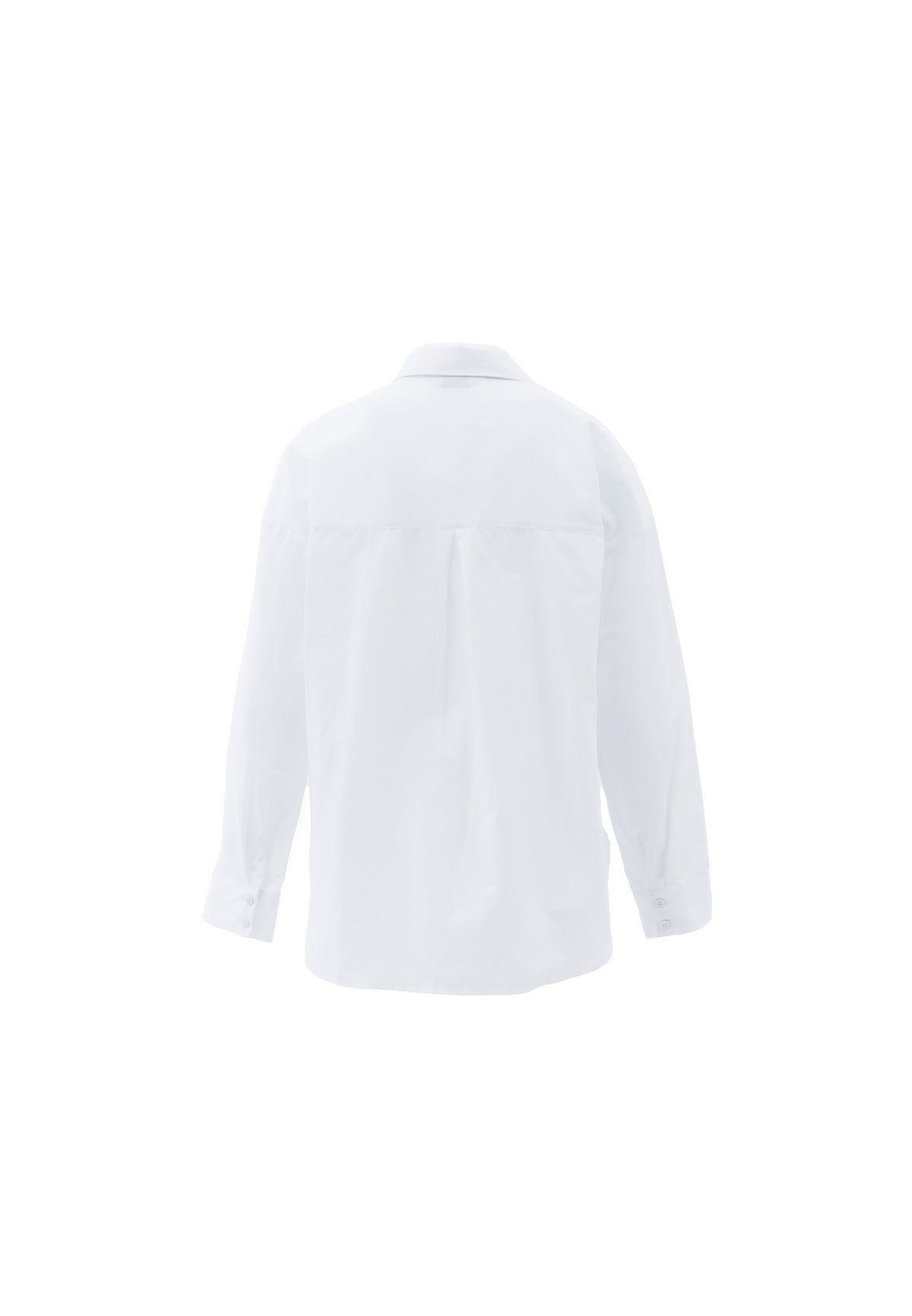Shirt Collar Long Sleeve Shirt - WHITE