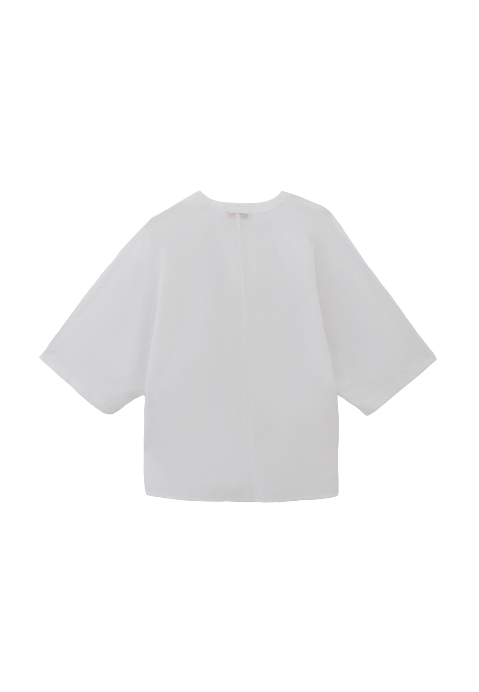 3/4 Sleeve Cotton Shirt - WHITE