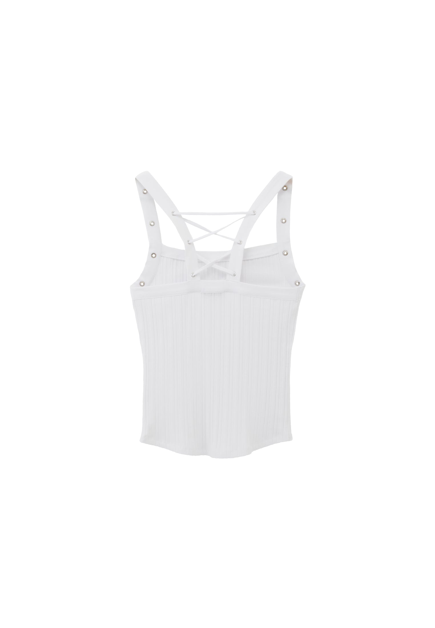 Wide Neck Tank Top - WHITE