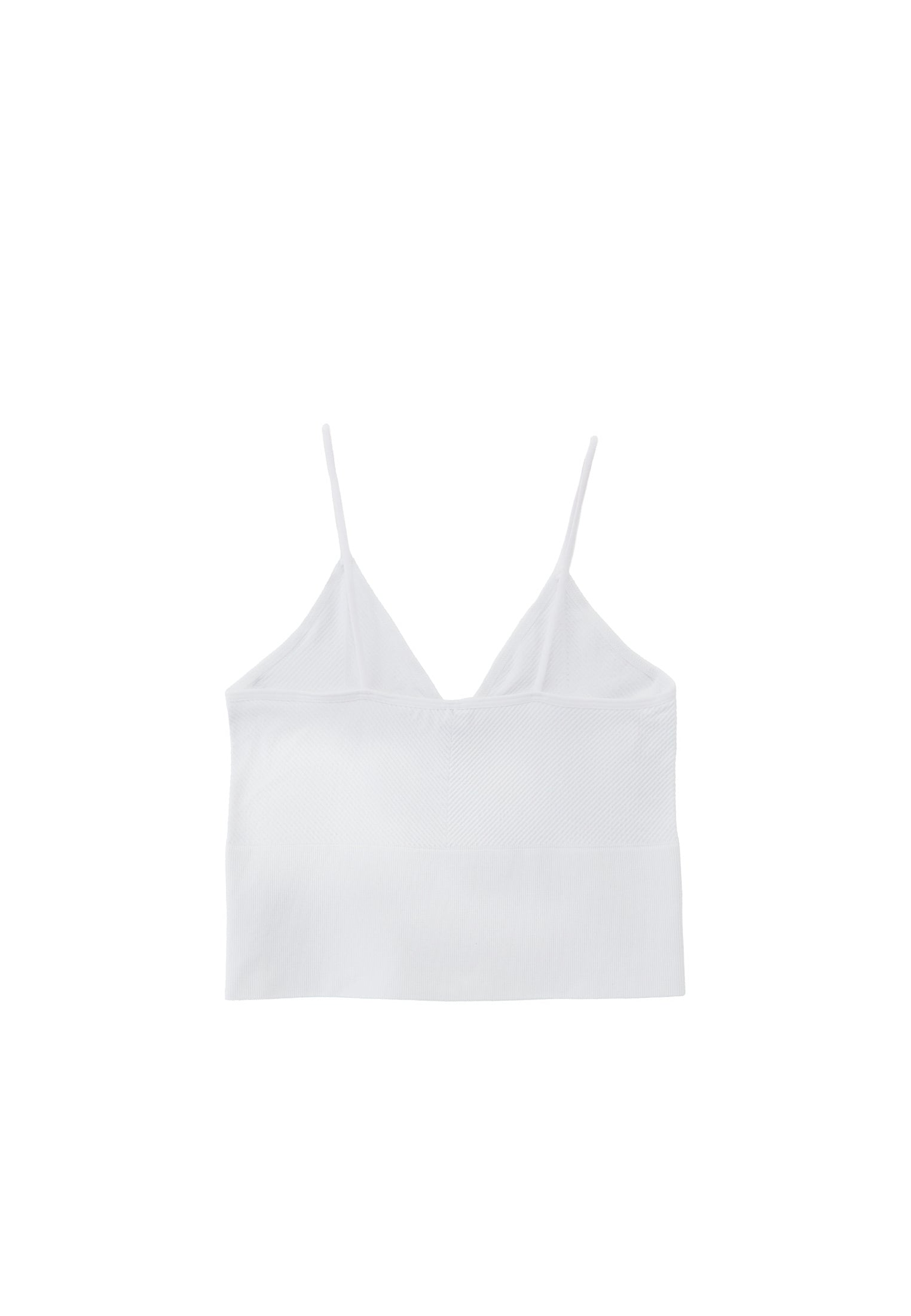 Jacquard Patterned V Neck Tank Top - WHITE