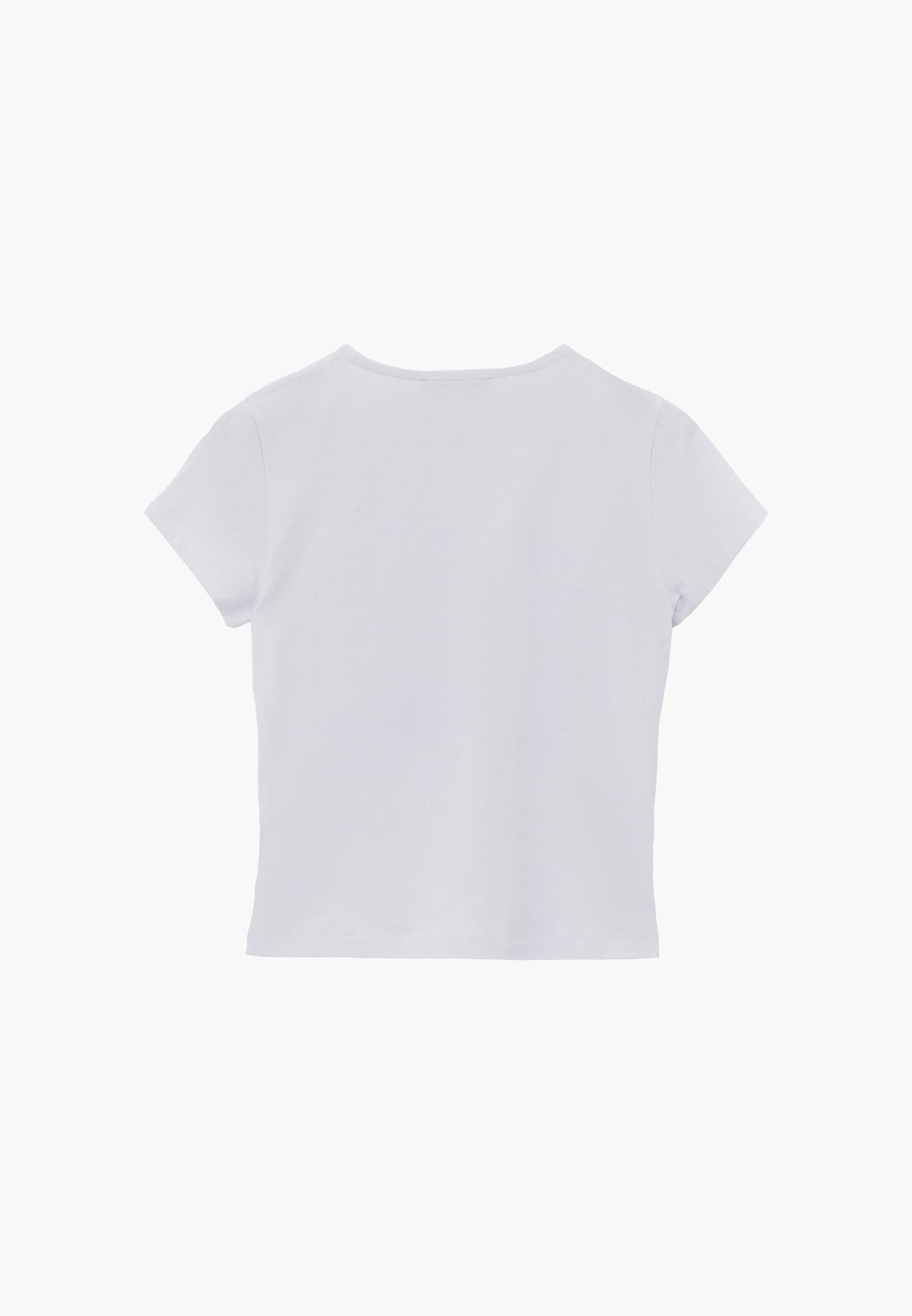Crew Neck Long Sleeve Bodycon T-Shirt - WHITE