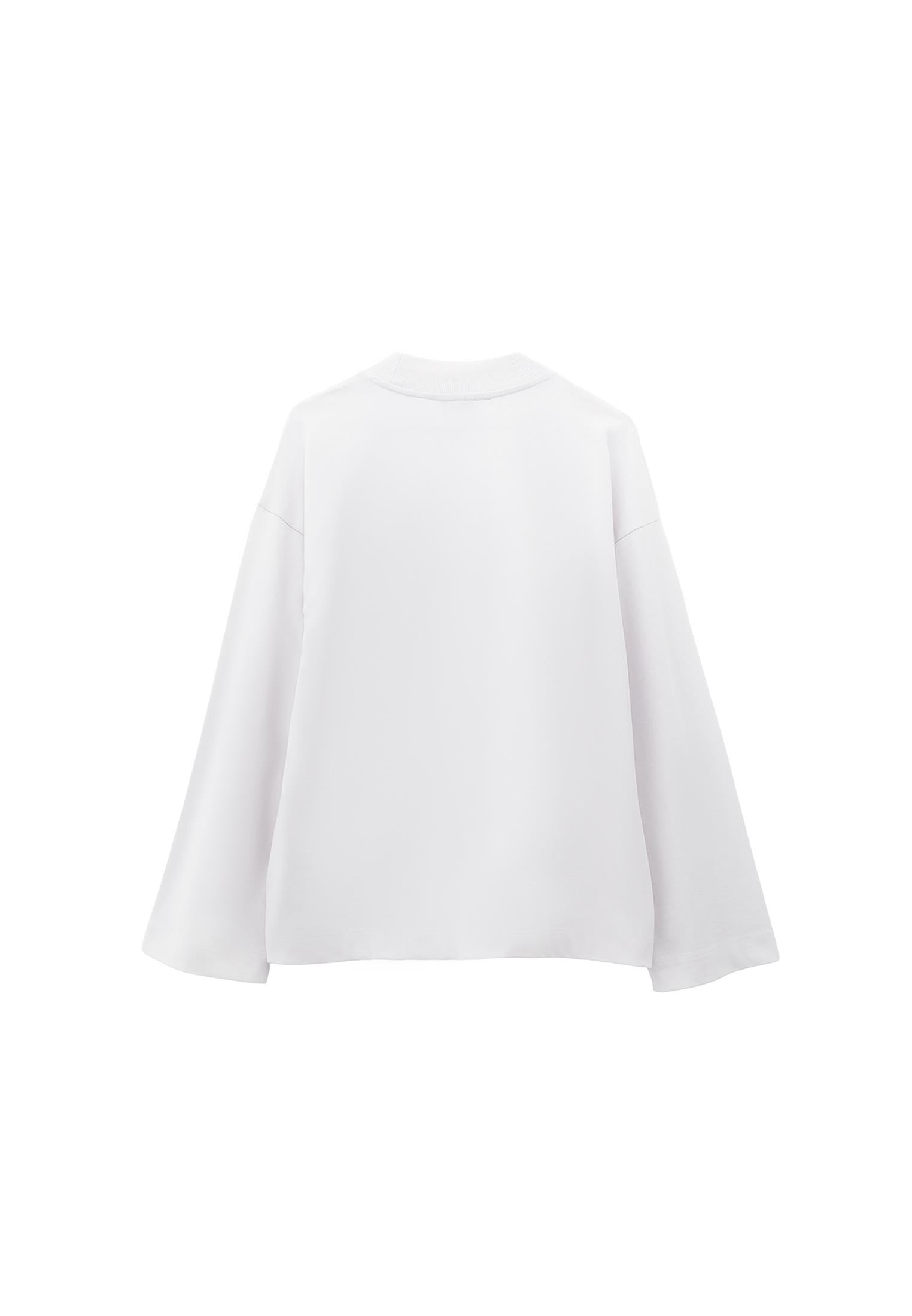 High Neck Oversize T-Shirt - WHITE