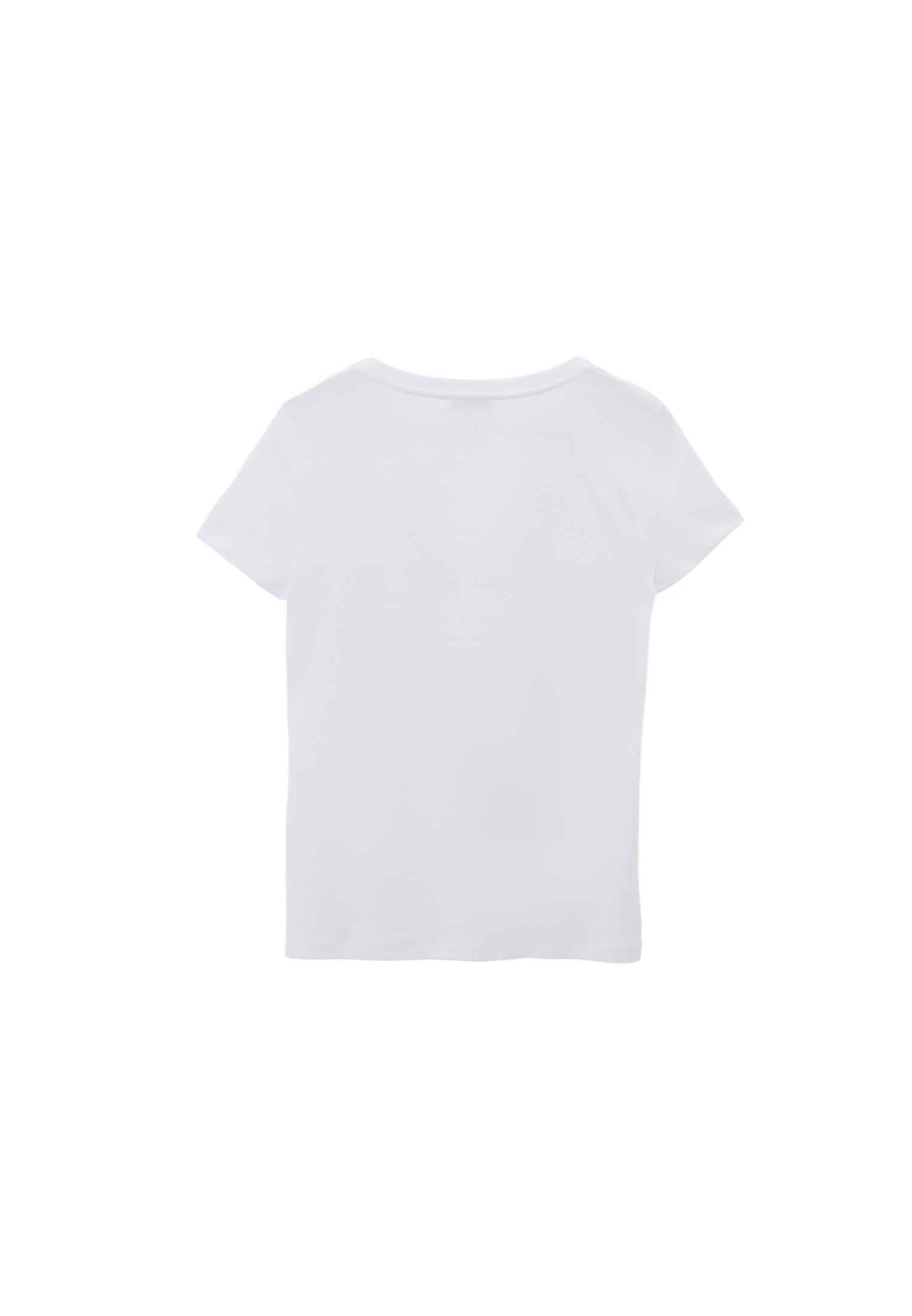 V Neck Short Sleeve T-Shirt - WHITE