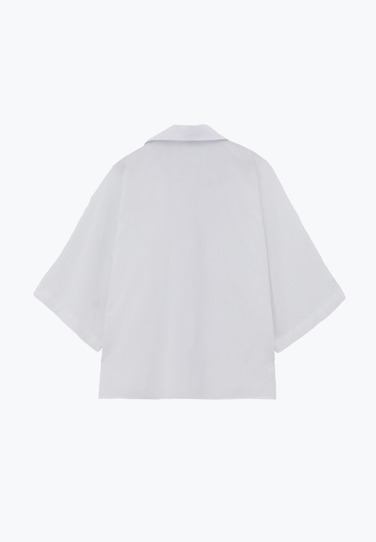Oversize Shirt With Pocket Detail - WHITE