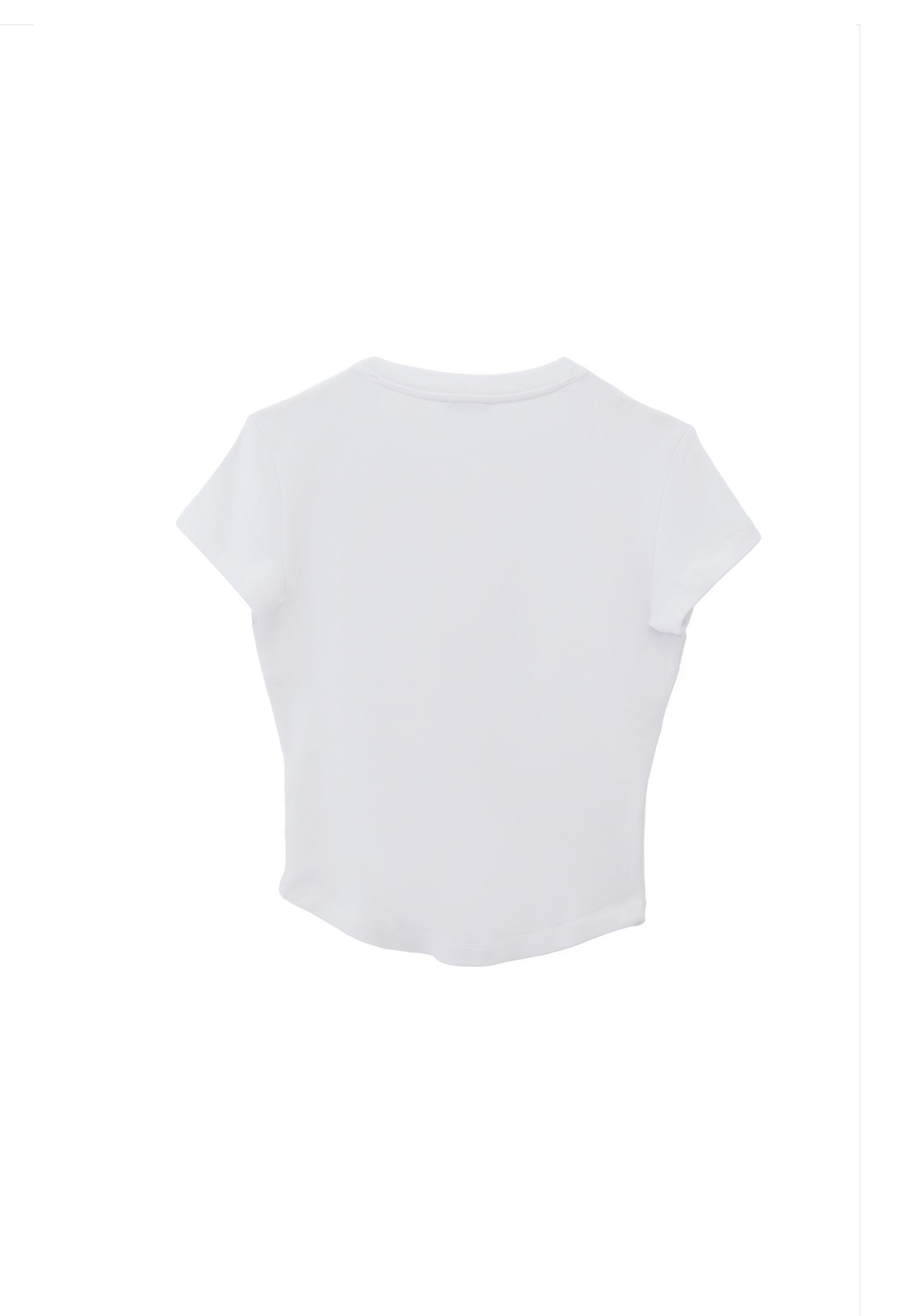 Button Detailed T-Shirt - WHITE