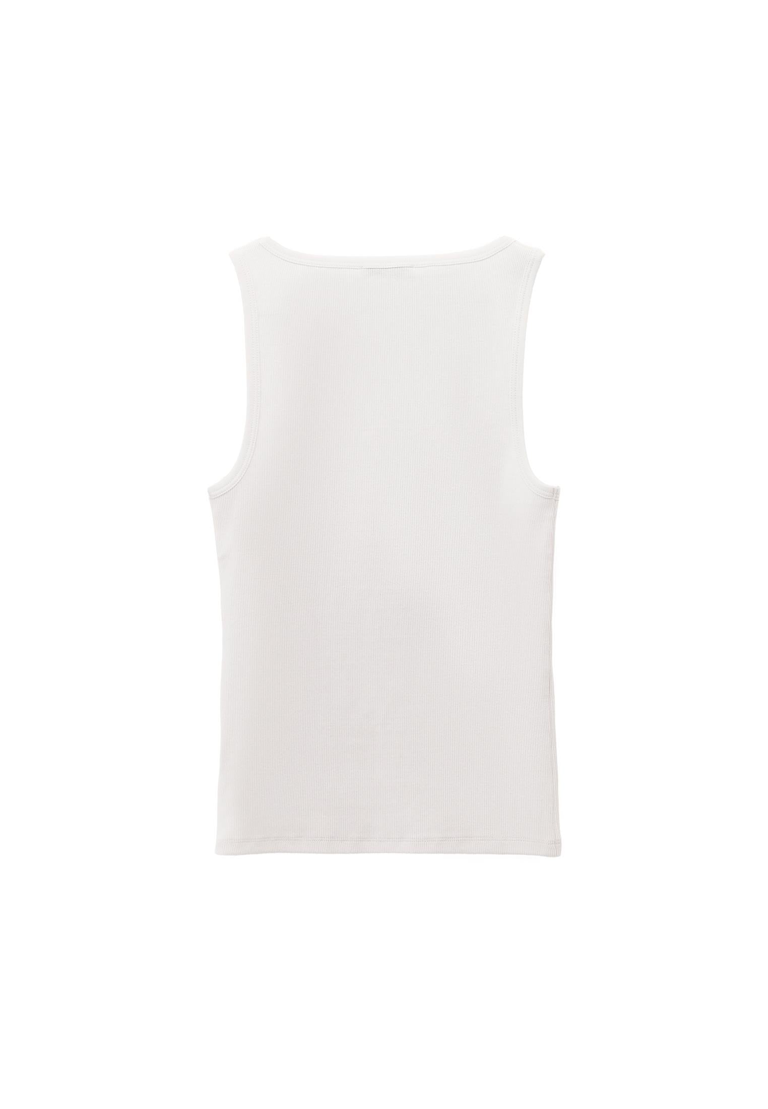 Square Neck Bodycon Tank Top - WHITE