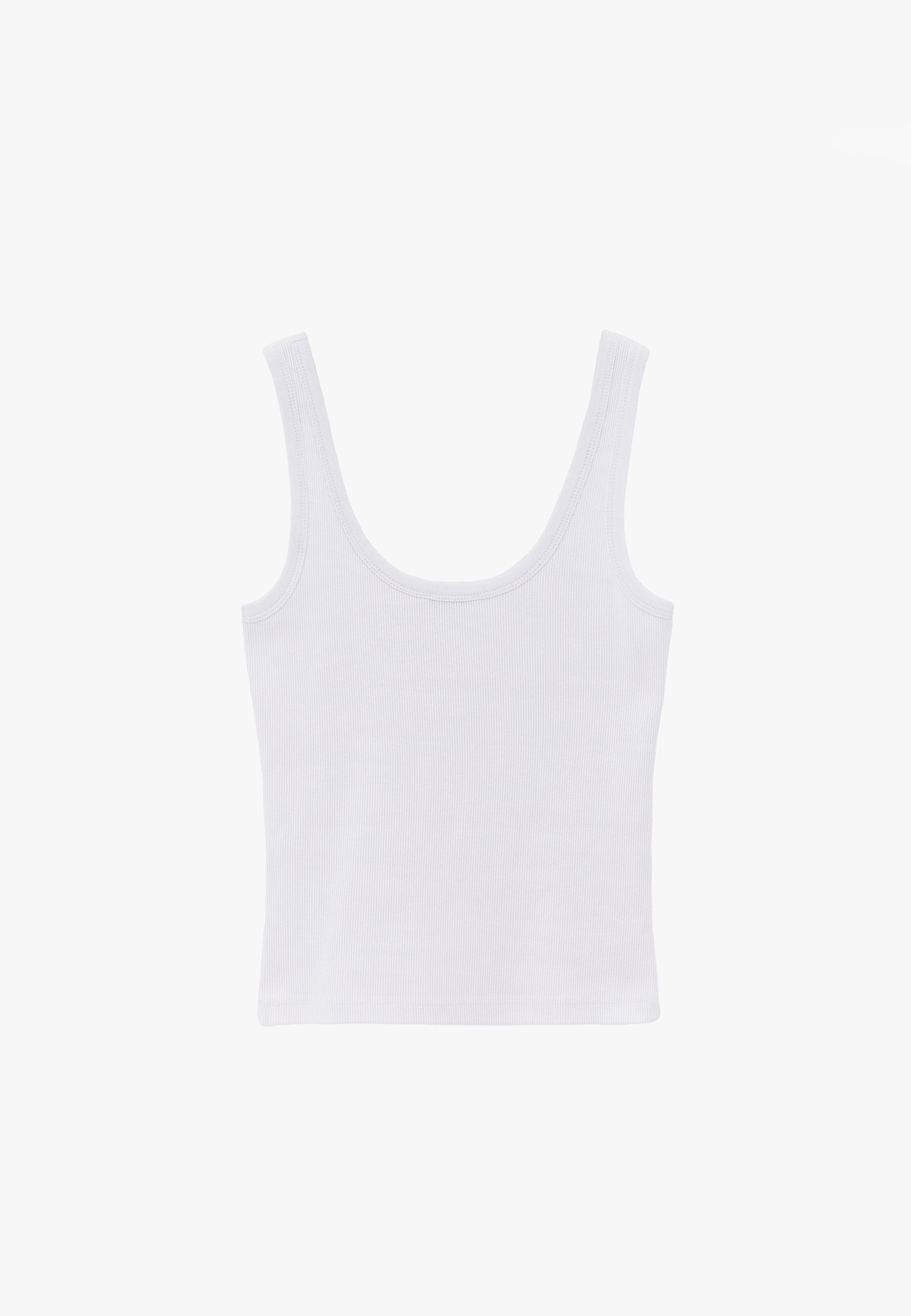 U Neck Tank Top - WHITE
