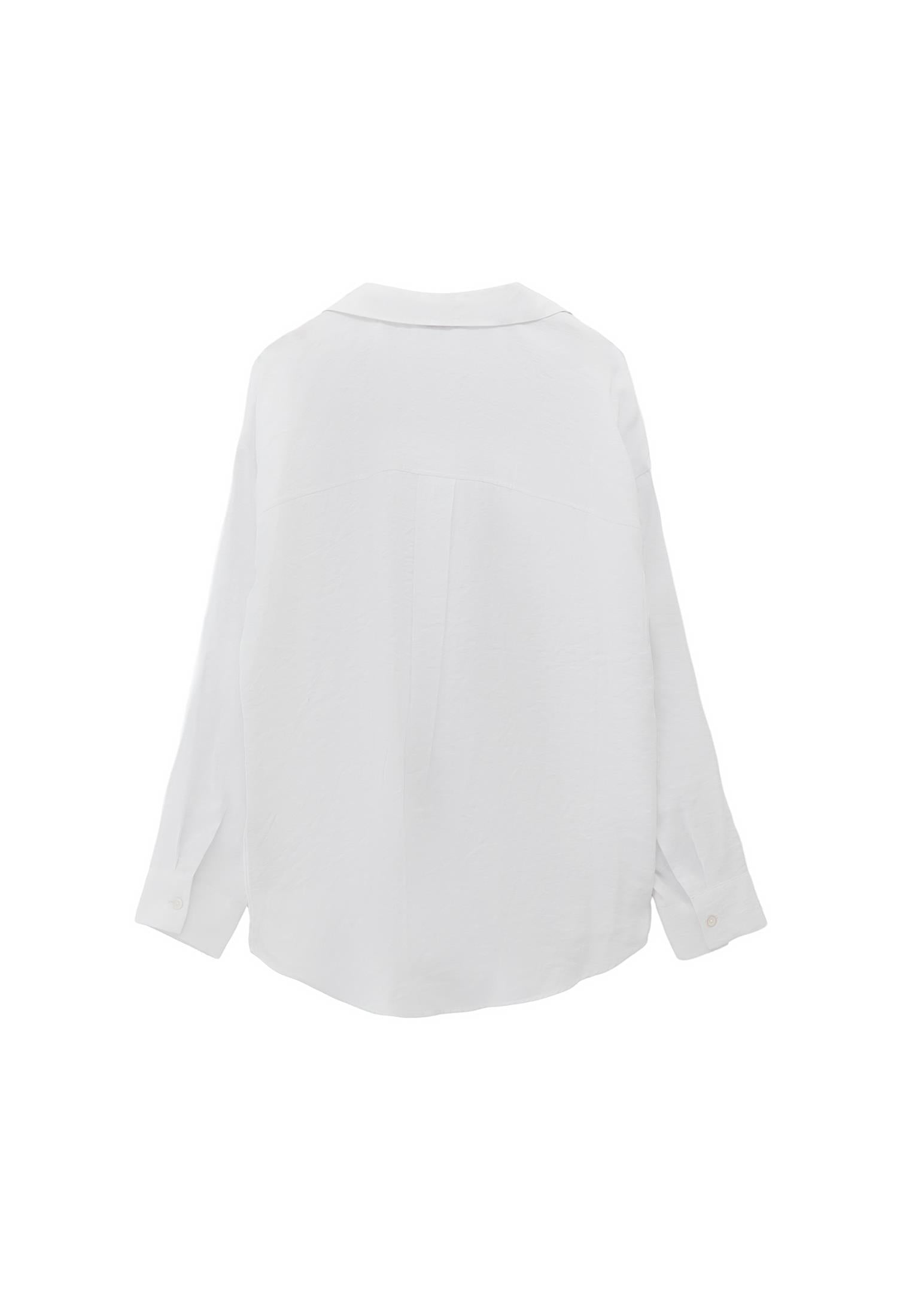 Oversize Long Sleeve Buttoned Shirt - WHITE