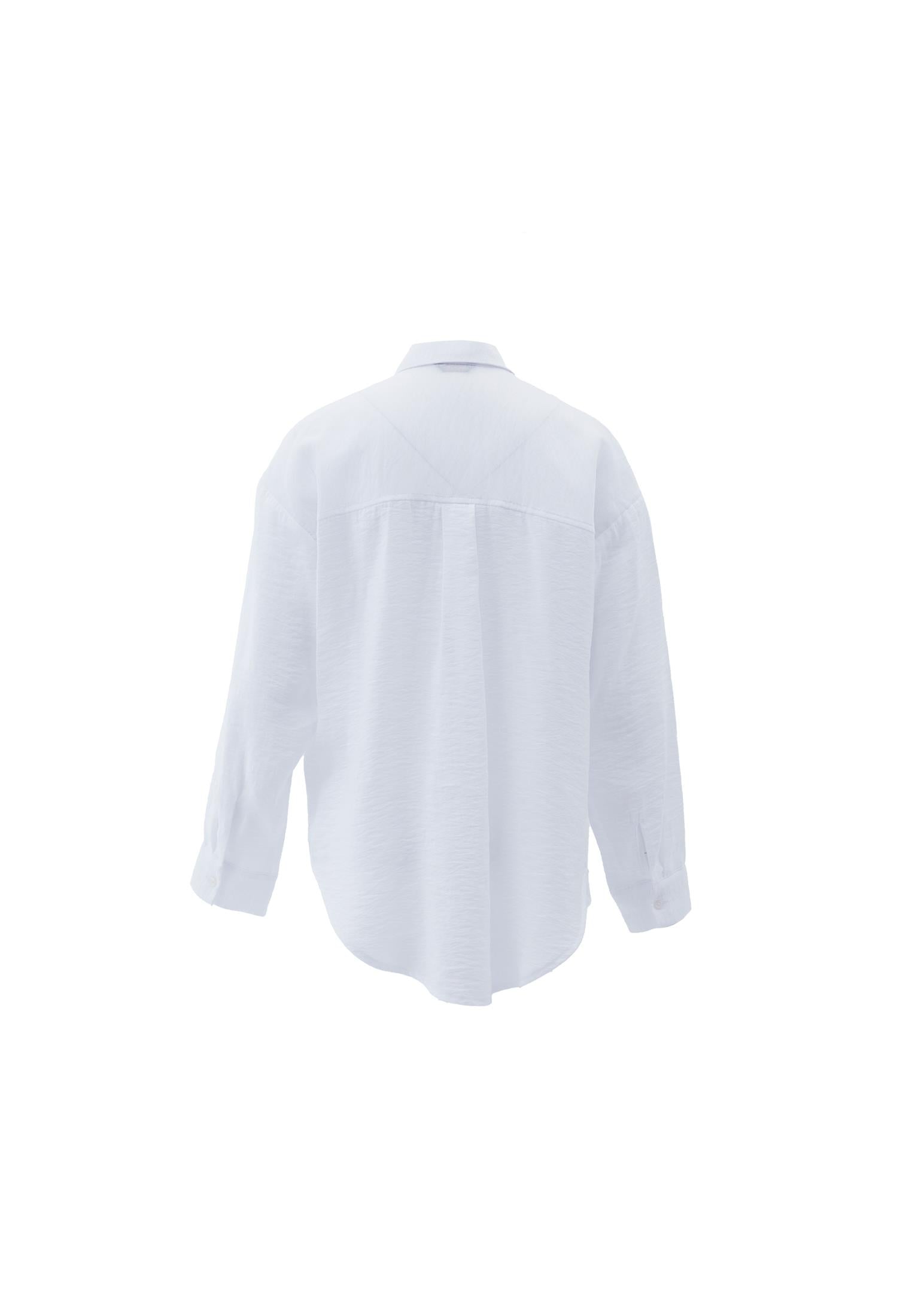 Button Detailed Oversize Shirt - WHITE