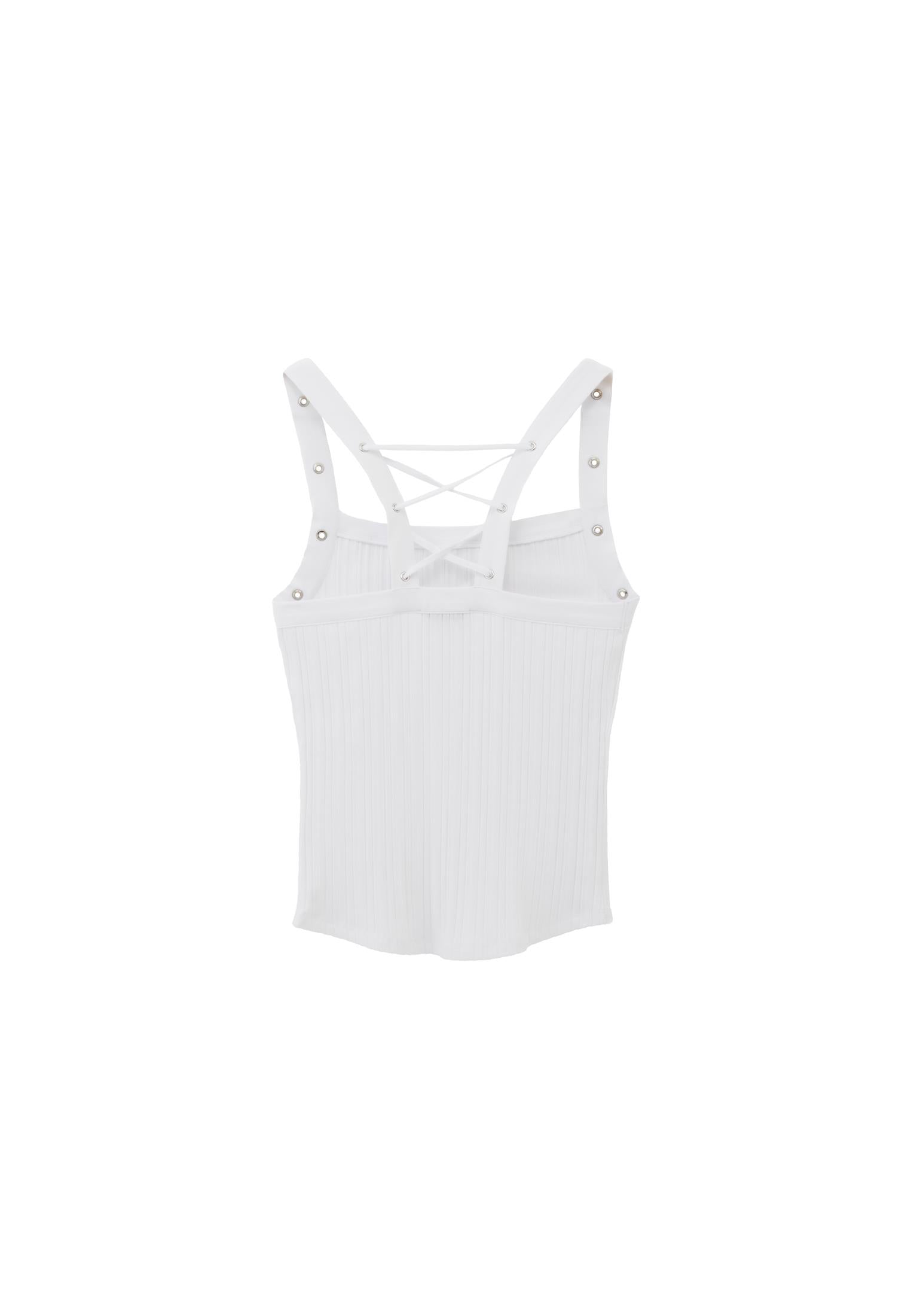 Wide Neck Tank Top - WHITE