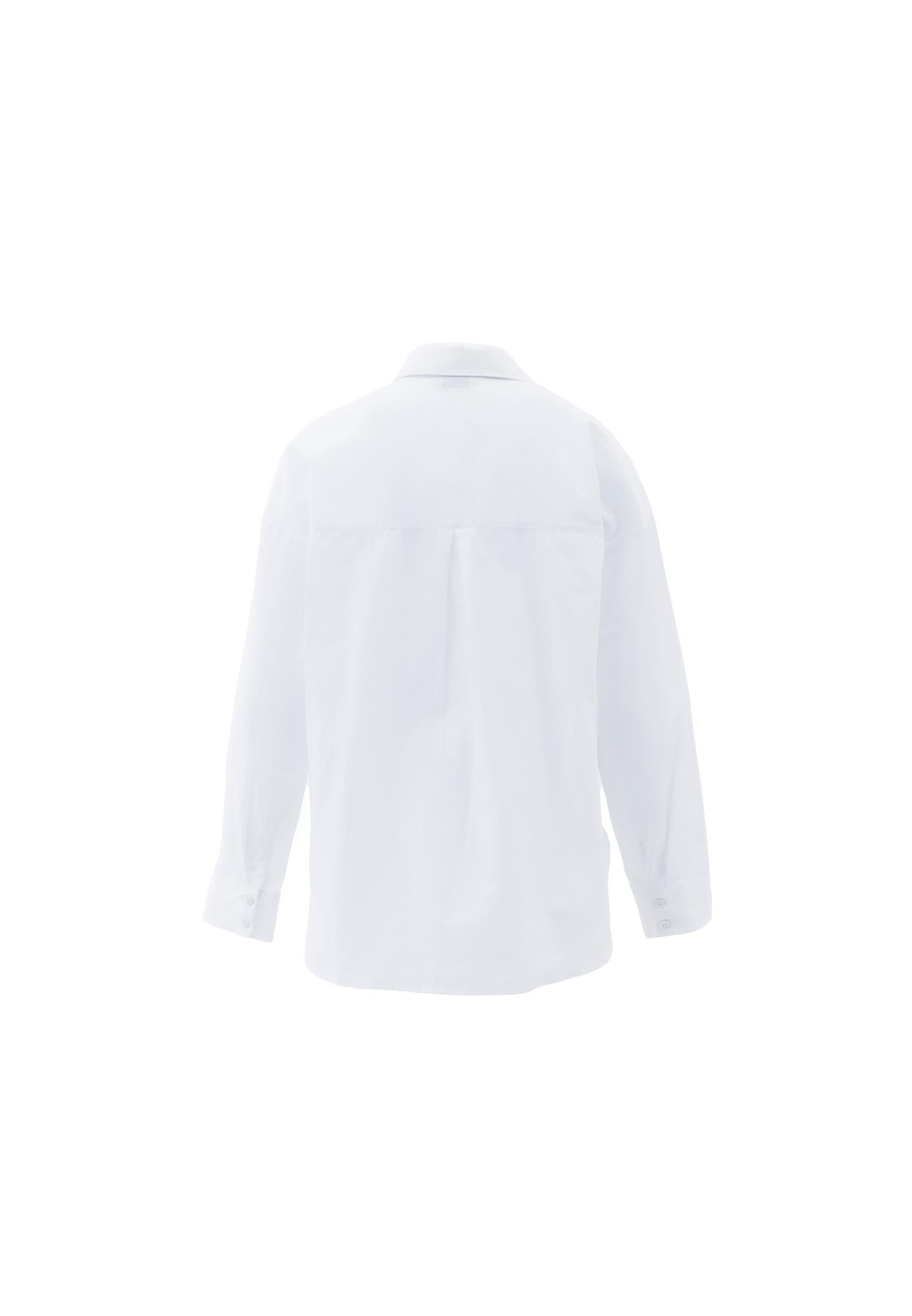 Shirt Collar Loose Woven Shirt - WHITE